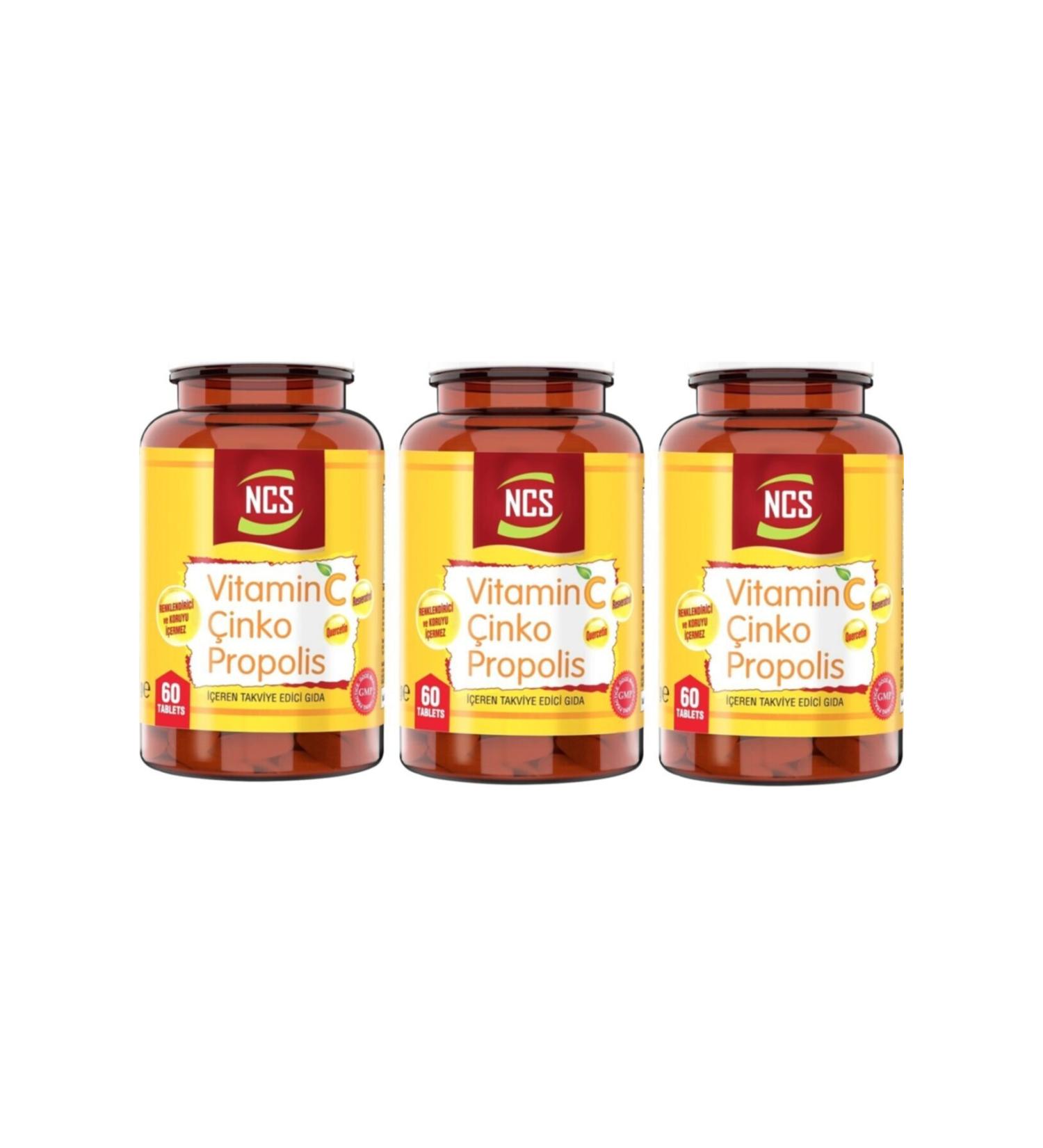 Ncs Vitamin C Zinc Propolis 60 Tablets 3 Boxes