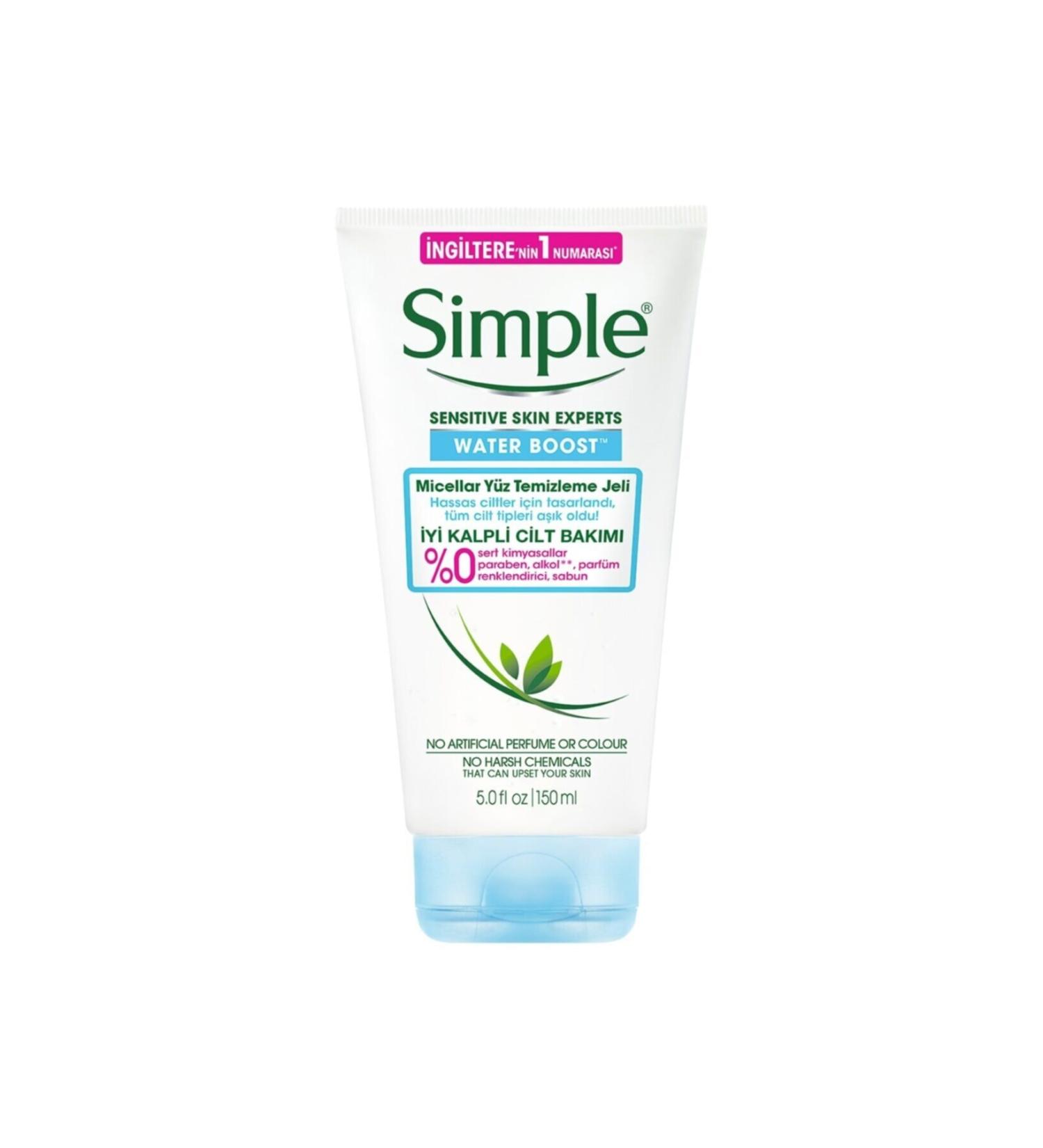 Simple Water Boost Micellar Facial Cleansing Gel 150 ml - Buy Online on GoSupps.com