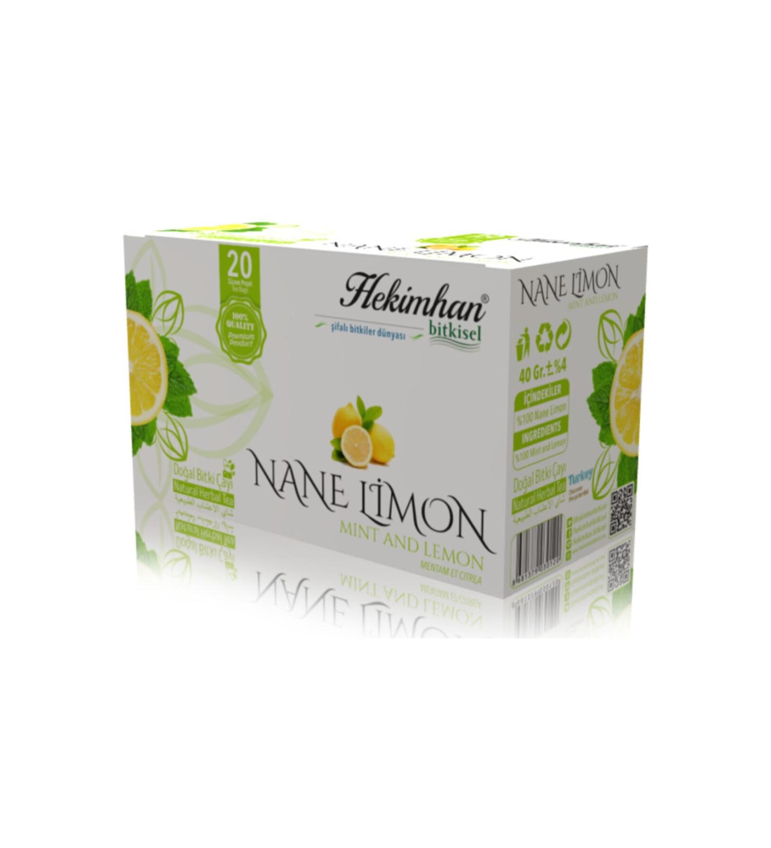 Hekimhan Mint Lemon 20's Filtering Tea Bag Herbal Tea Bag Brewed Herbal Tea