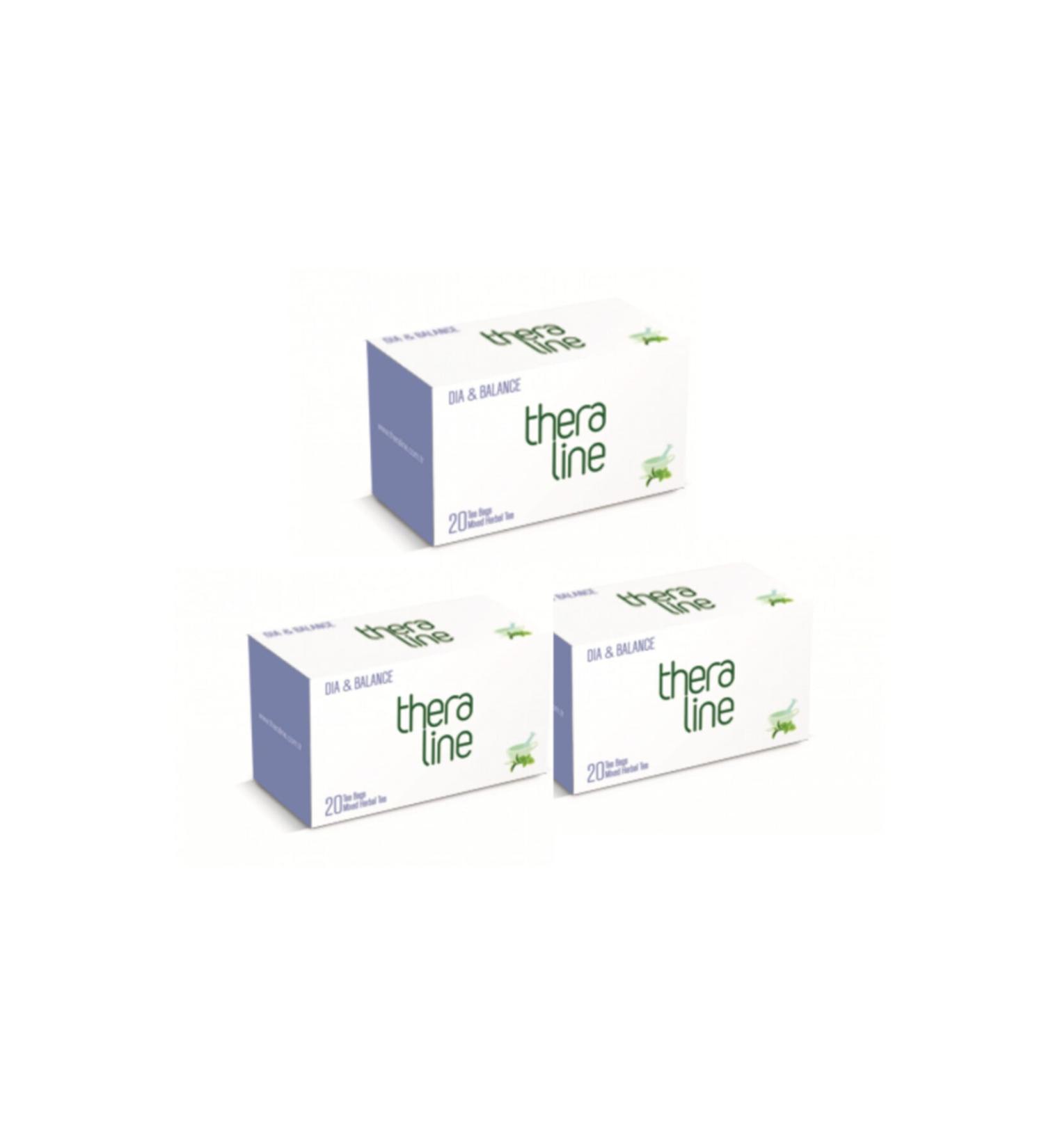 Theraline Dia & Balance Mixed Herbal Tea 20 Pieces (3 Boxes) Filter Bags (Be Balanced Stay Healthy)