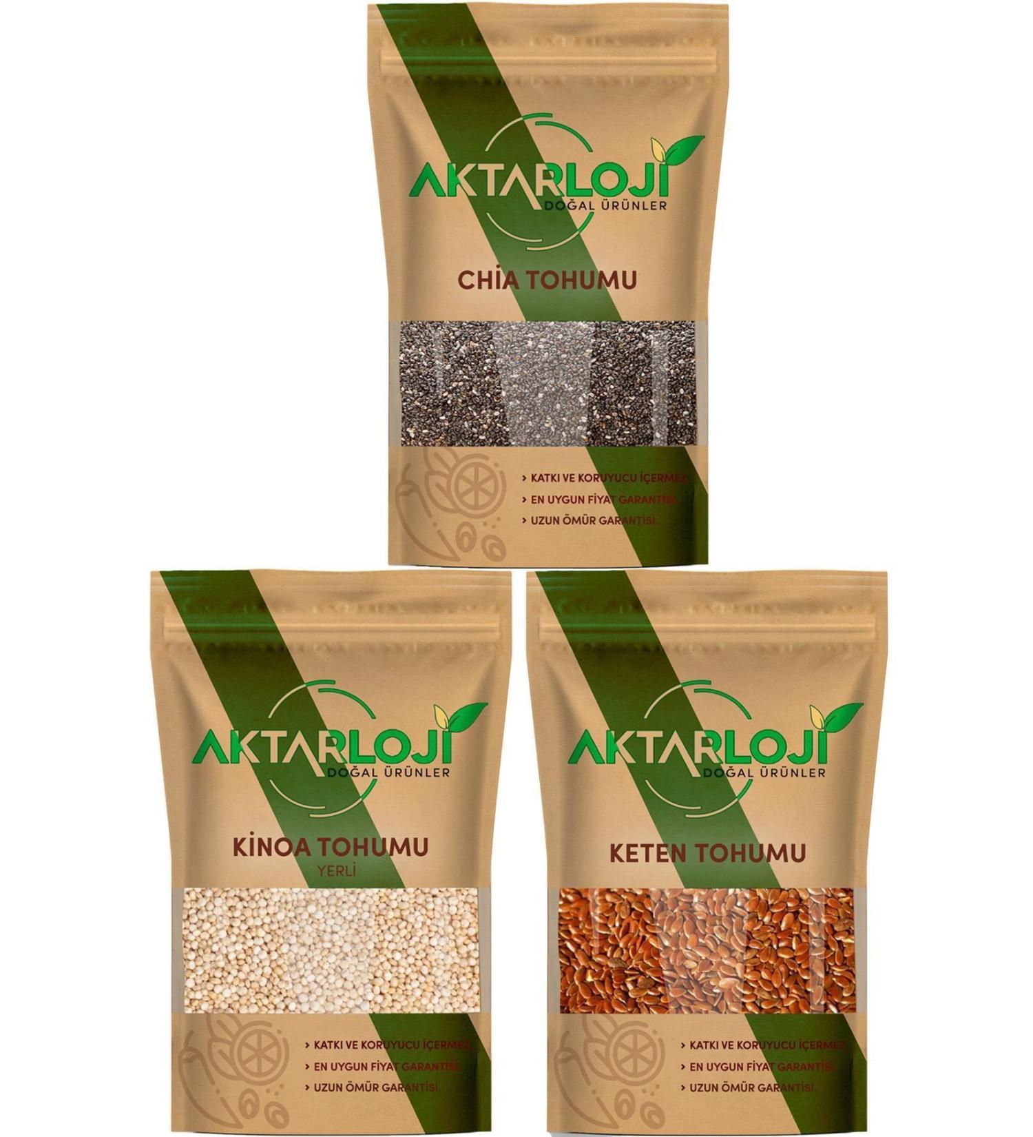 1 kg Chia + 1 kg White Quinoa + 1 kg Flaxseed