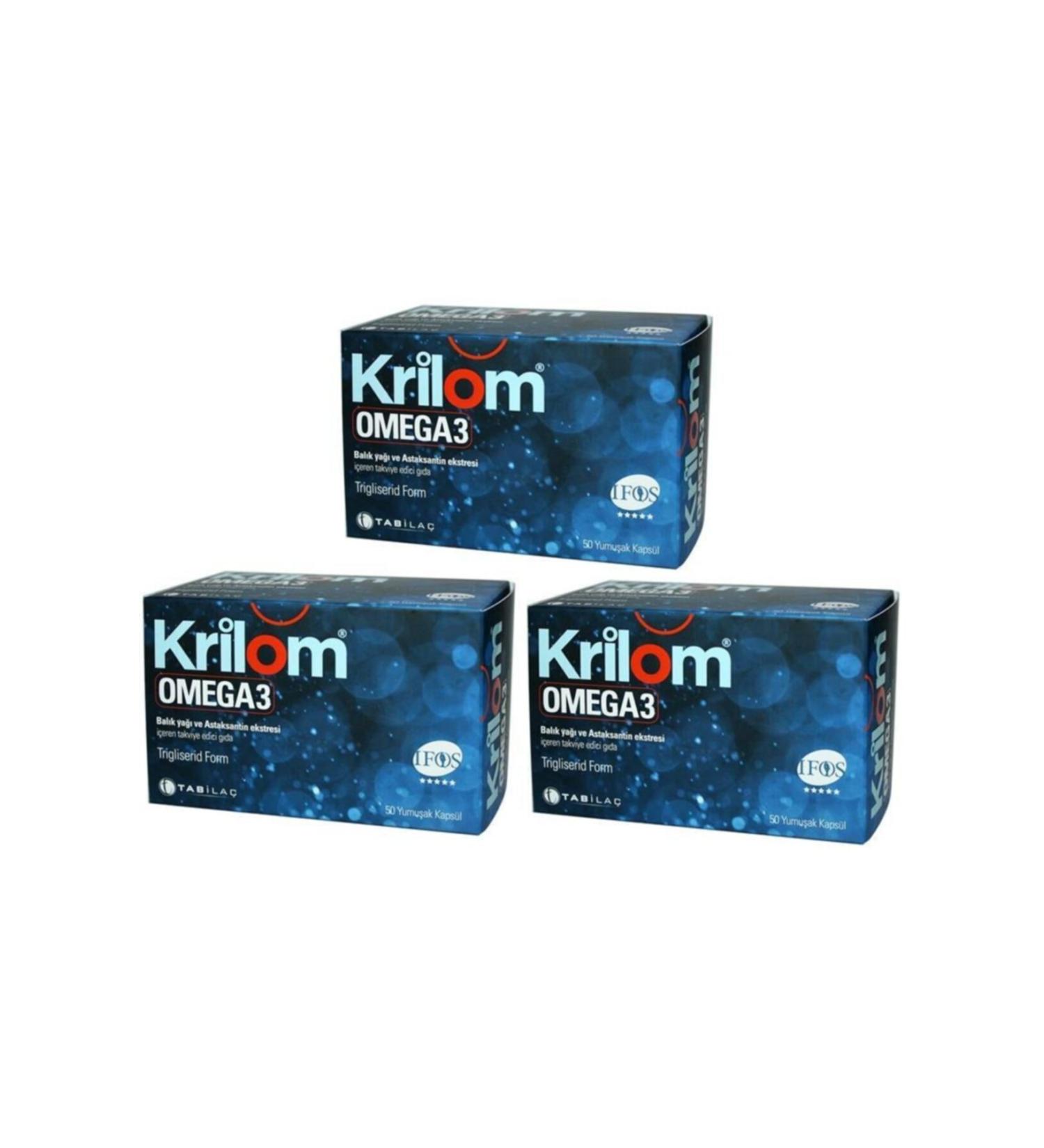Tab la Tab Krilom Omega 3 Fish Oil 50 Capsules X 3 Pieces