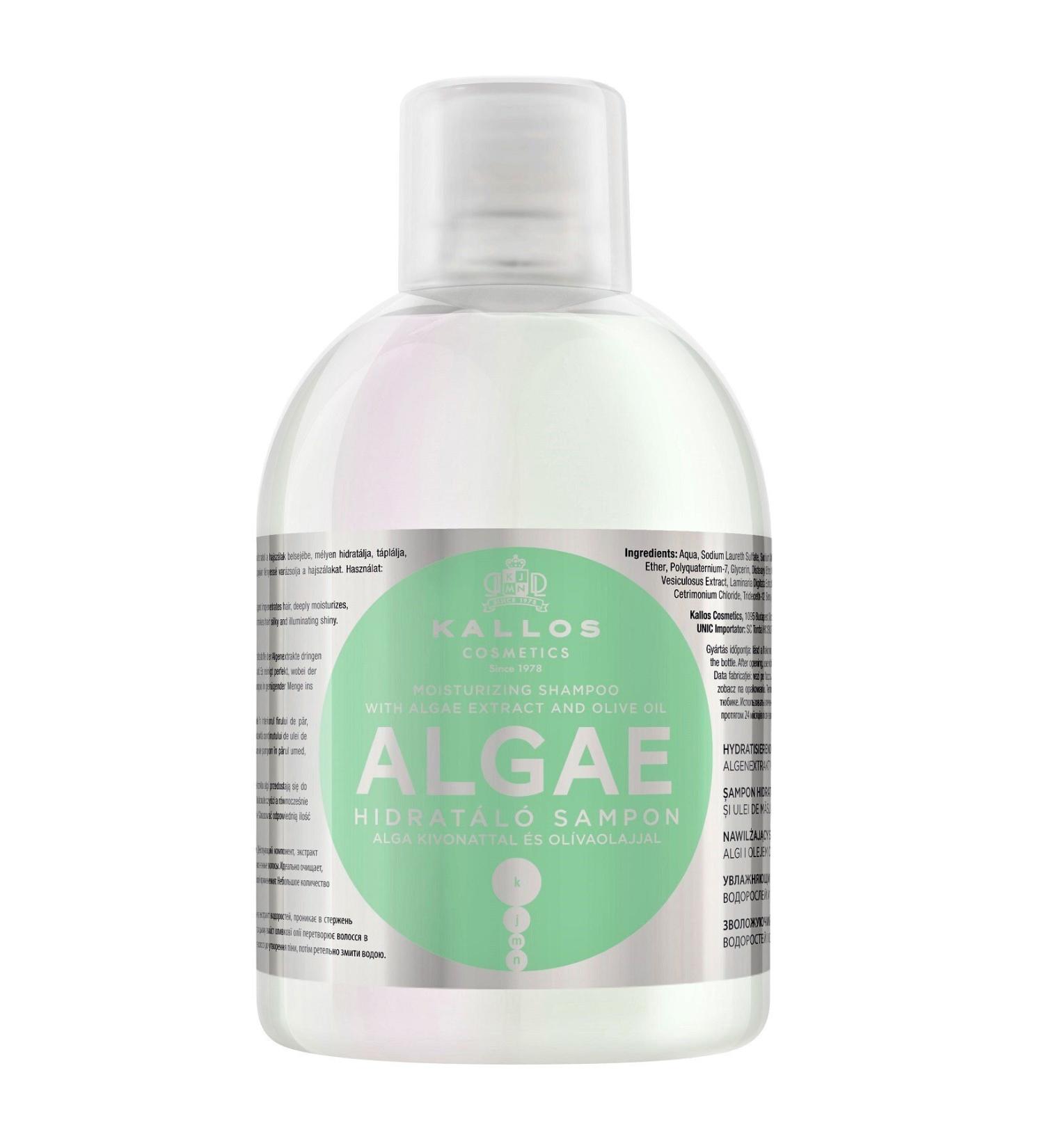 Kallos Cosmetics Algae 1000ml Moisturizing Shampoo with Algae Extract and Olive Oil