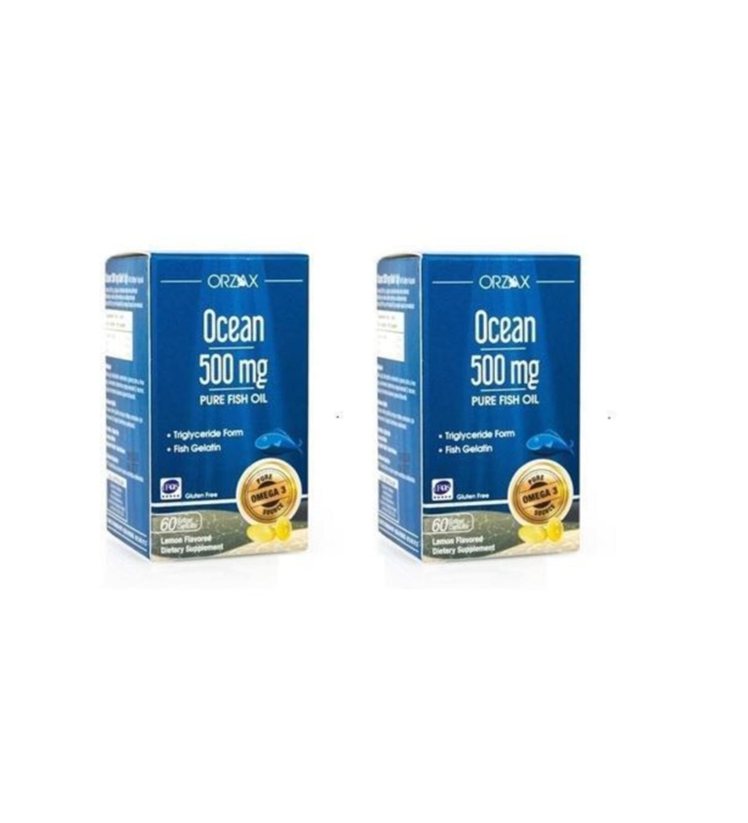 Ocean Fish Oil 500mg 60 Soft Capsules 2 Pieces Skt:04/2022