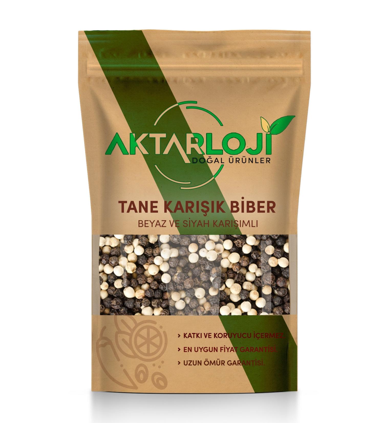 Aktarloji 250 gr 2 Color Mixed Black Pepper (White - Black)