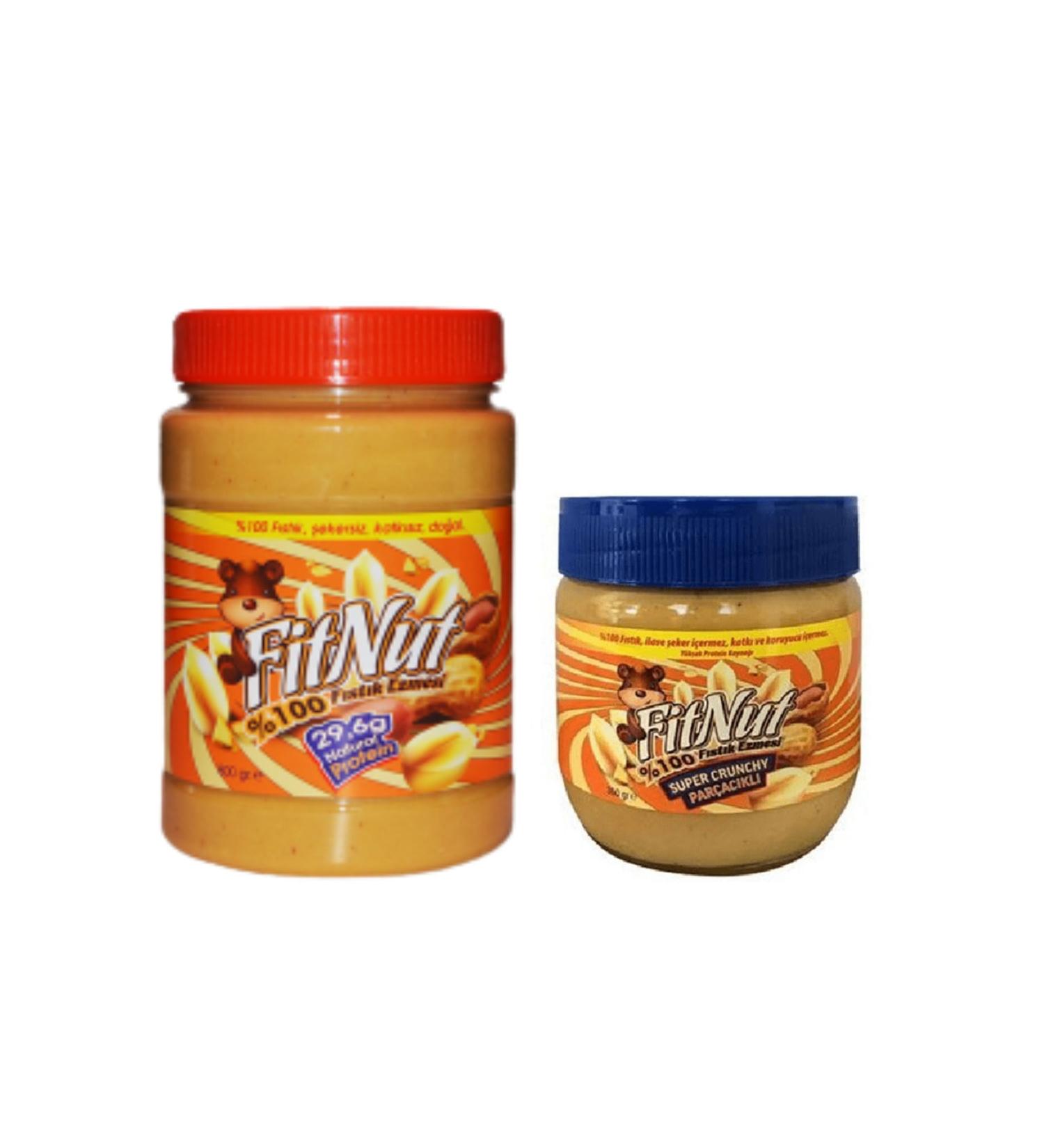 FitNut Plain Peanut Butter 800 gr + Crunchy Peanut Butter Chunks 360 gr