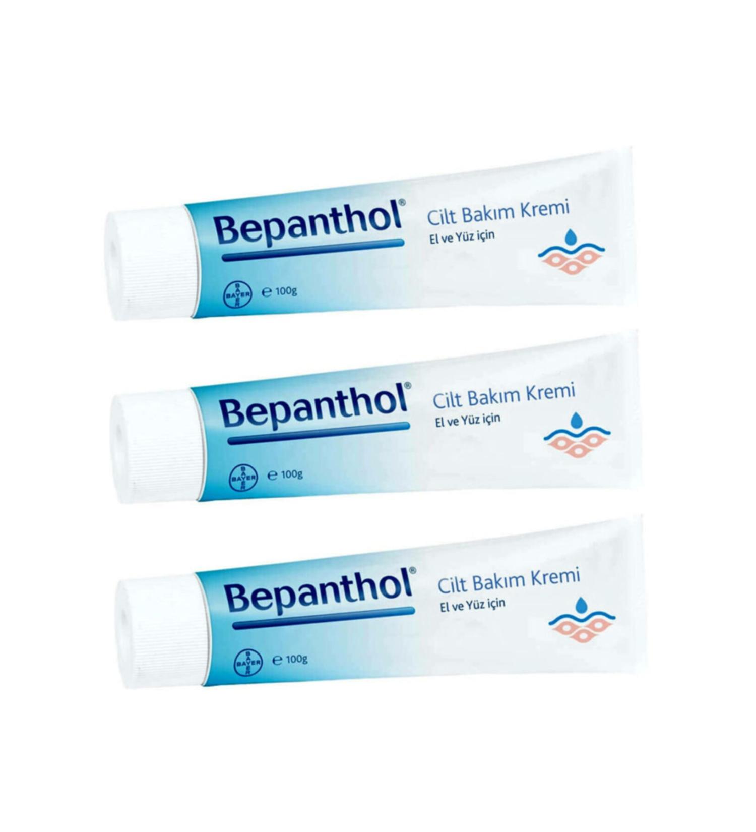 Bepanthol Moisturizing Skin Care Cream for Hands and Face 100 gr X 3 Pieces