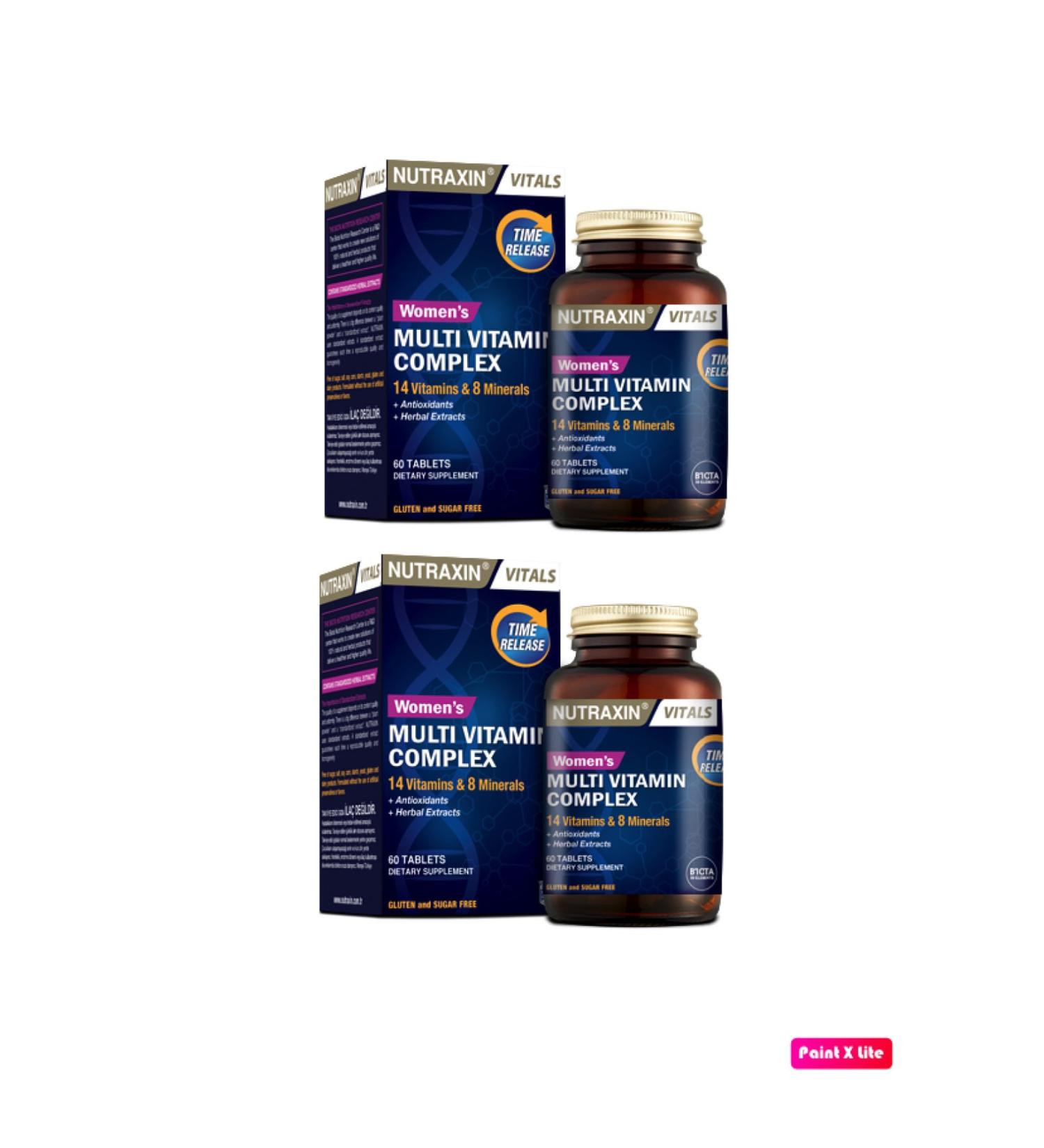 Nutraxin Multivitamin Mineral Complex For Women 60 Tablets X2 Pieces