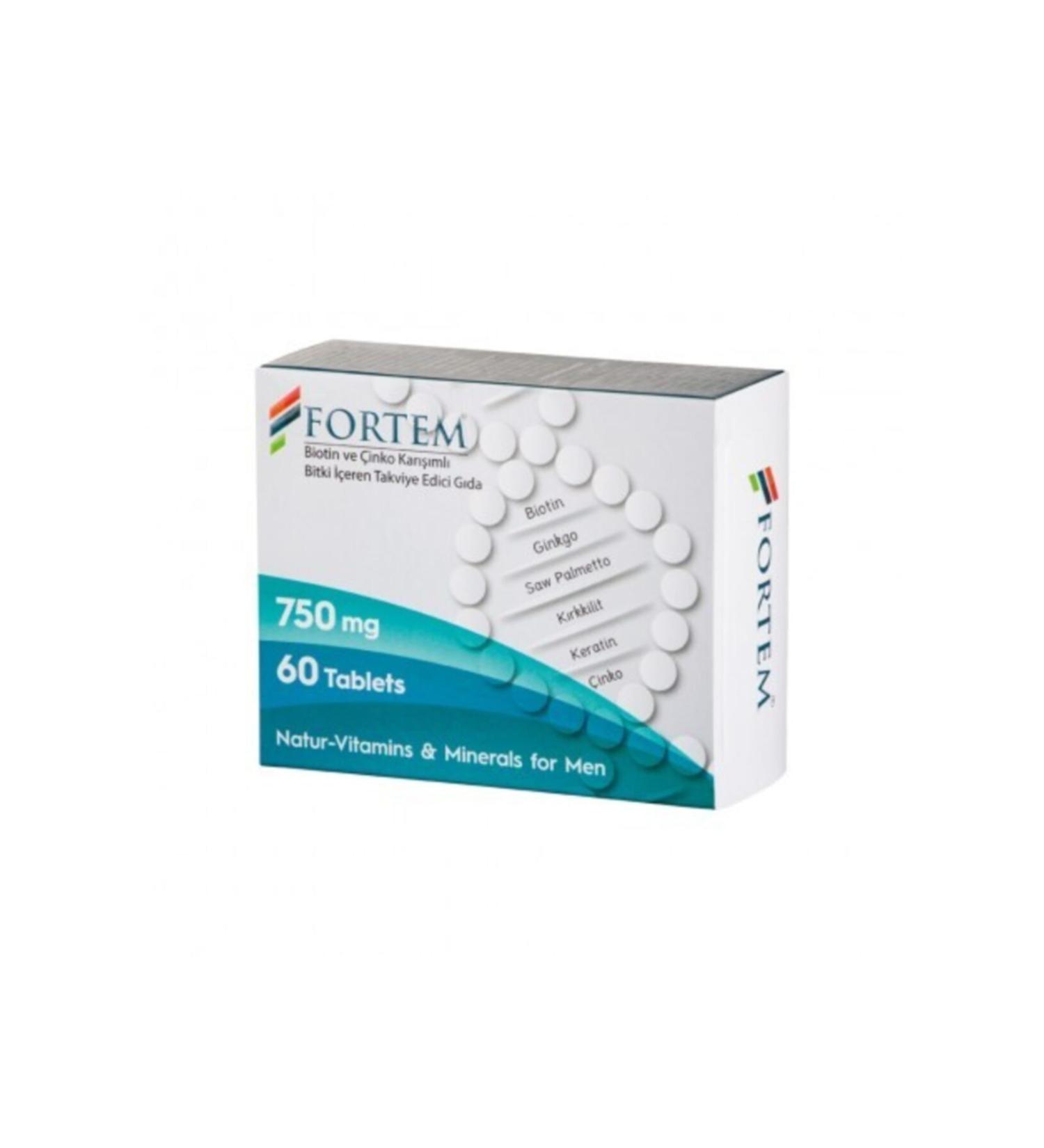 Fortem Biotin Zinc Mixed 60 Tablets for Men.