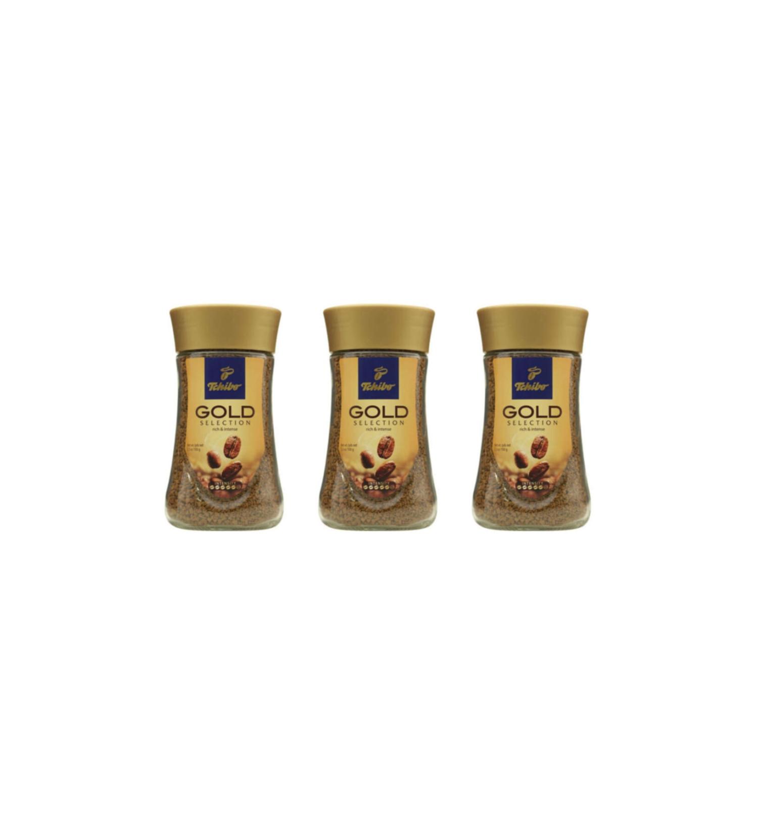 Tchibo Gold Selection Granulated Coffee Glass Jar 100 Gr Set of 3