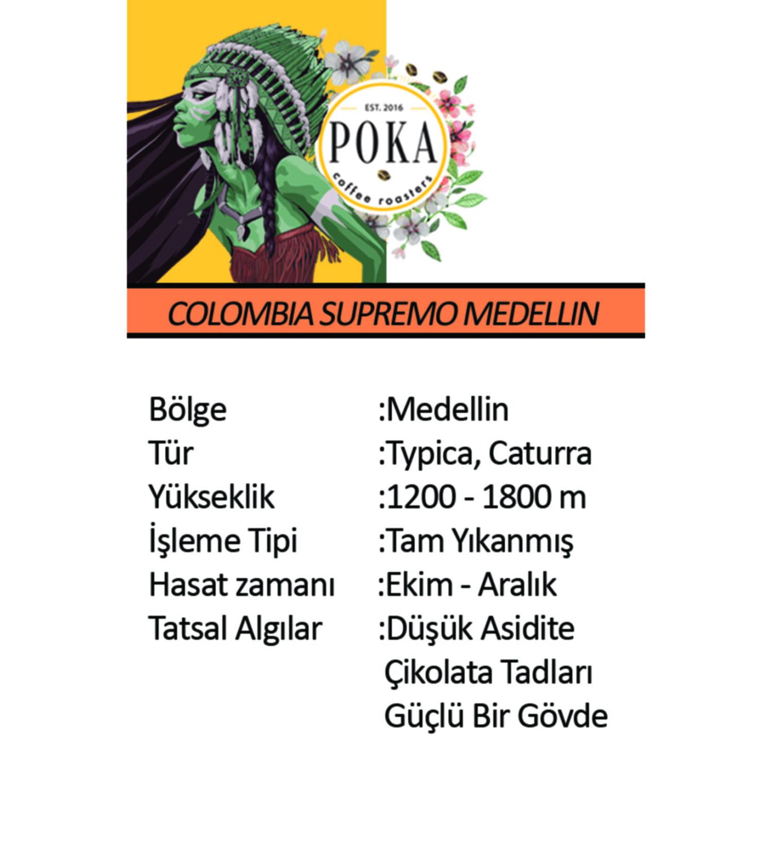 POKA COFFEE Colombia Supremo Medellin 250 gr Ground Filter Coffee