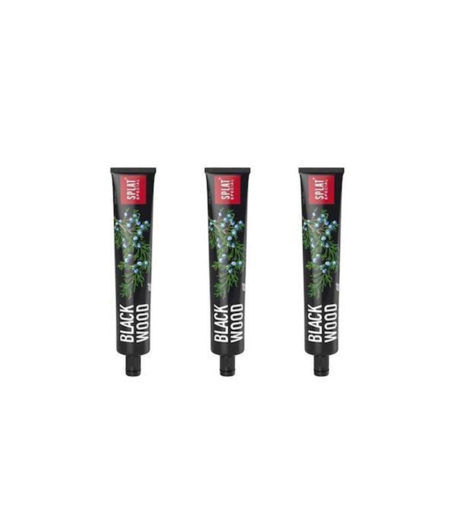 Splat Blackwood Whitening Black Toothpaste 75 Ml 3 Pieces