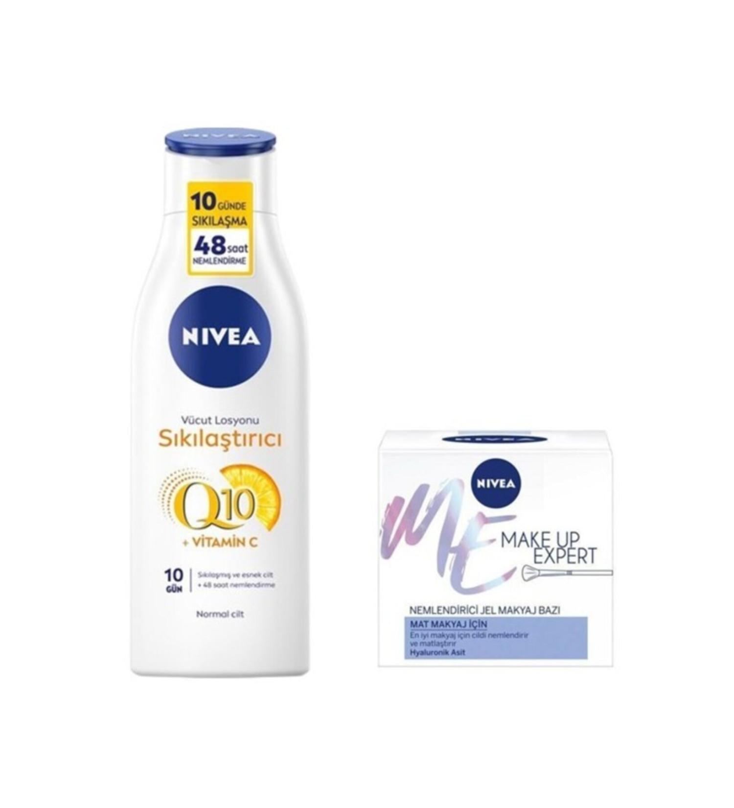 NIVEA Make Up Expert Matte Make Up Moisturizing Gel Make Up Base 50 ml Q10 Firming Body Lotion 250 ml
