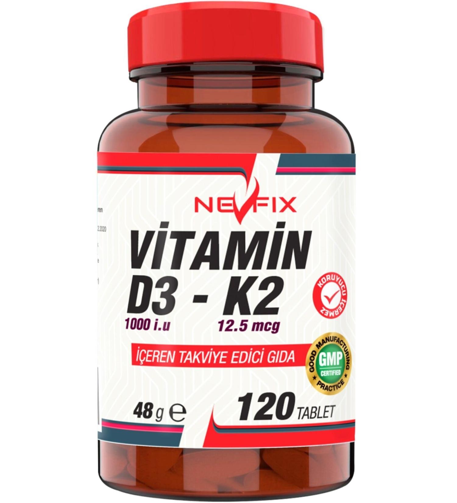 Nevfix Vitamin D Vitamin K 120 Tablets