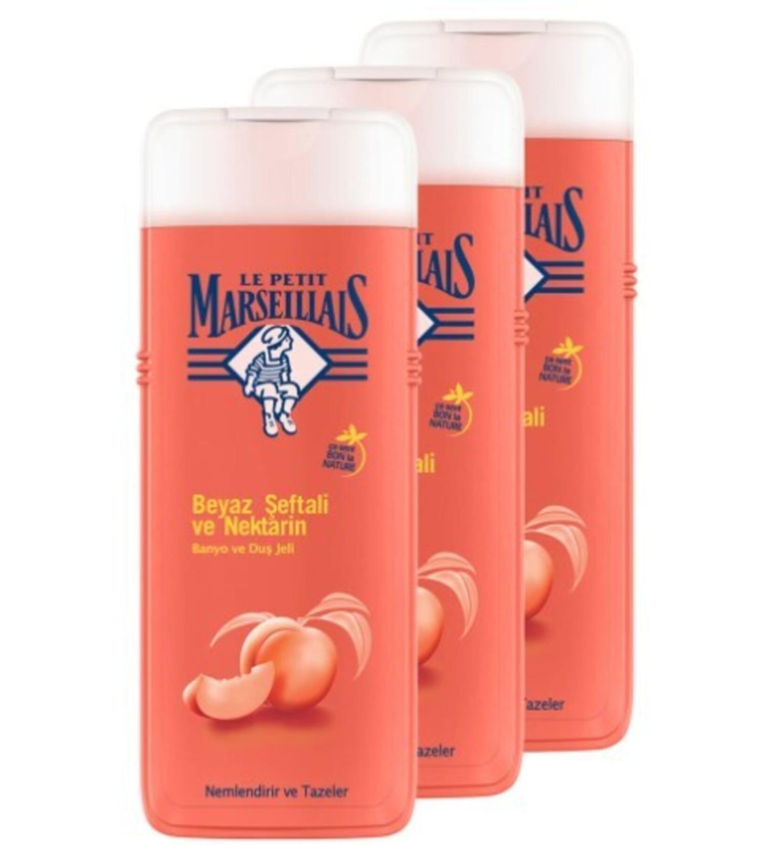 Le Petit Marseillais Peach and Nectarine Shower Gel 400 ml 3 Pieces