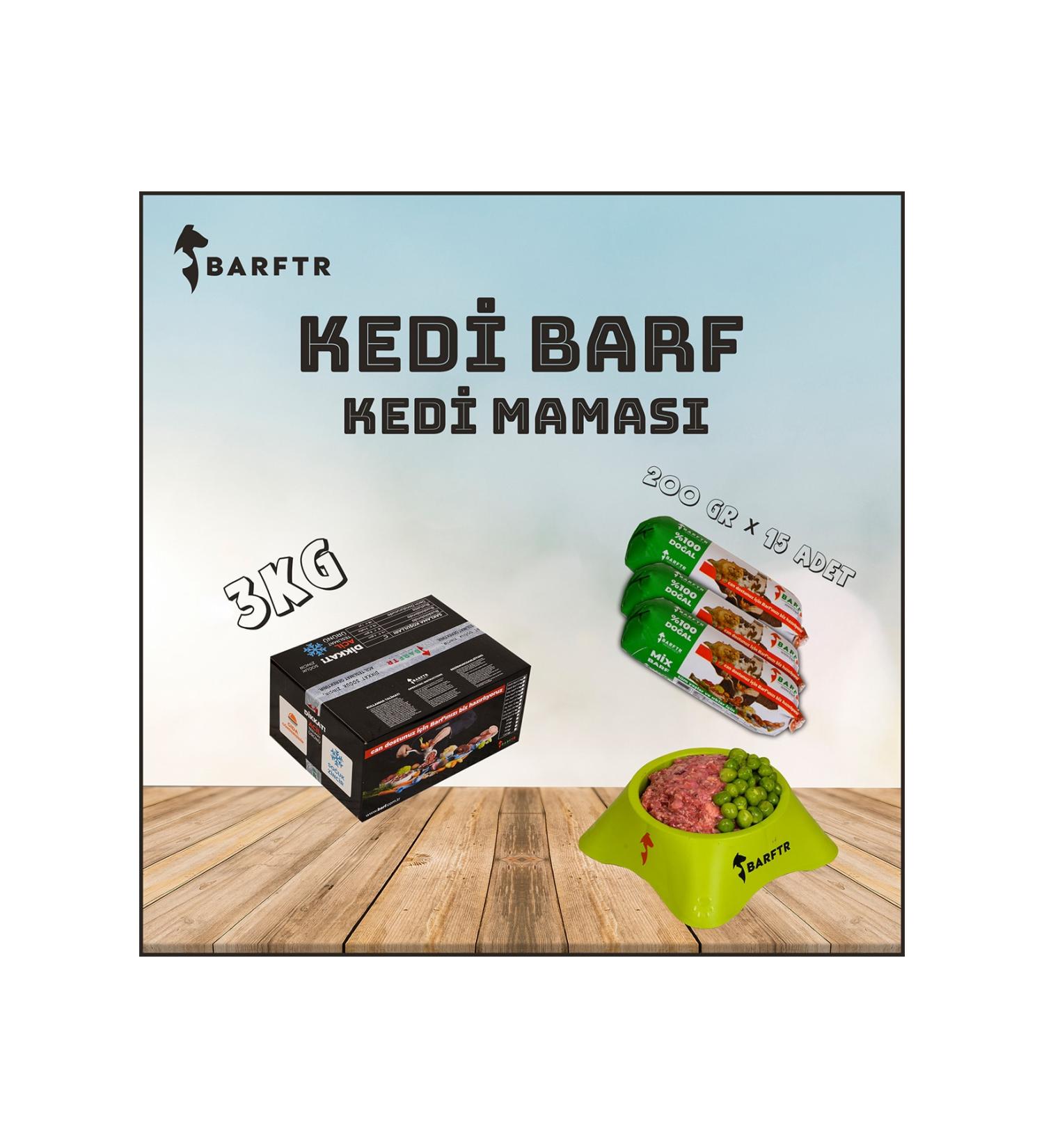 BARFTR - Cat Barf 3 Kg Cat Food (15 Packs - 200 Gr)