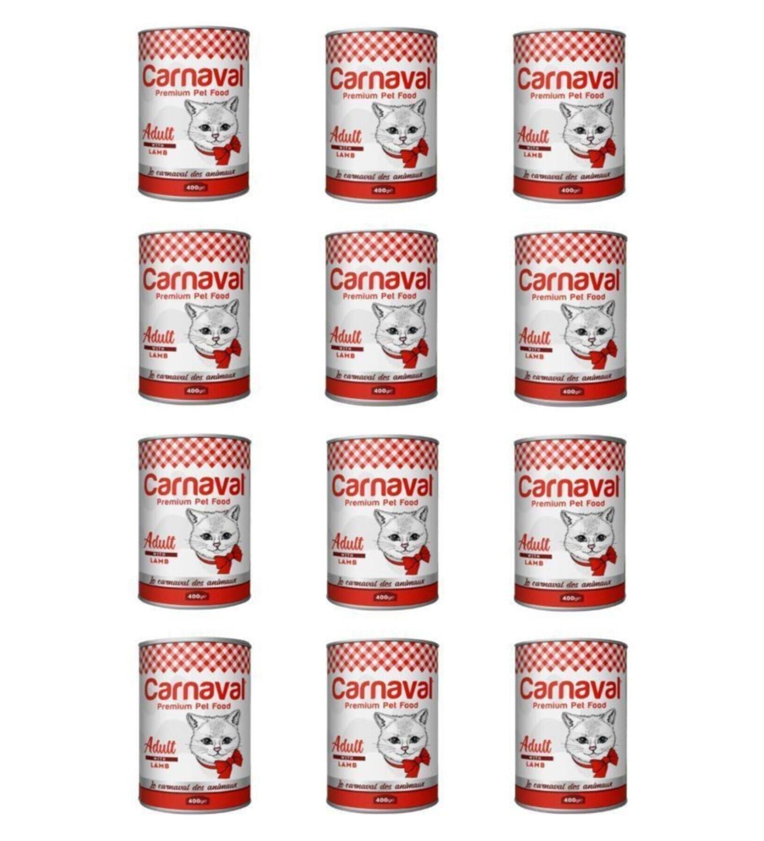 Carnaval Cat Lamb Meat Canned Cat Food 400 Gr X 12 Pieces