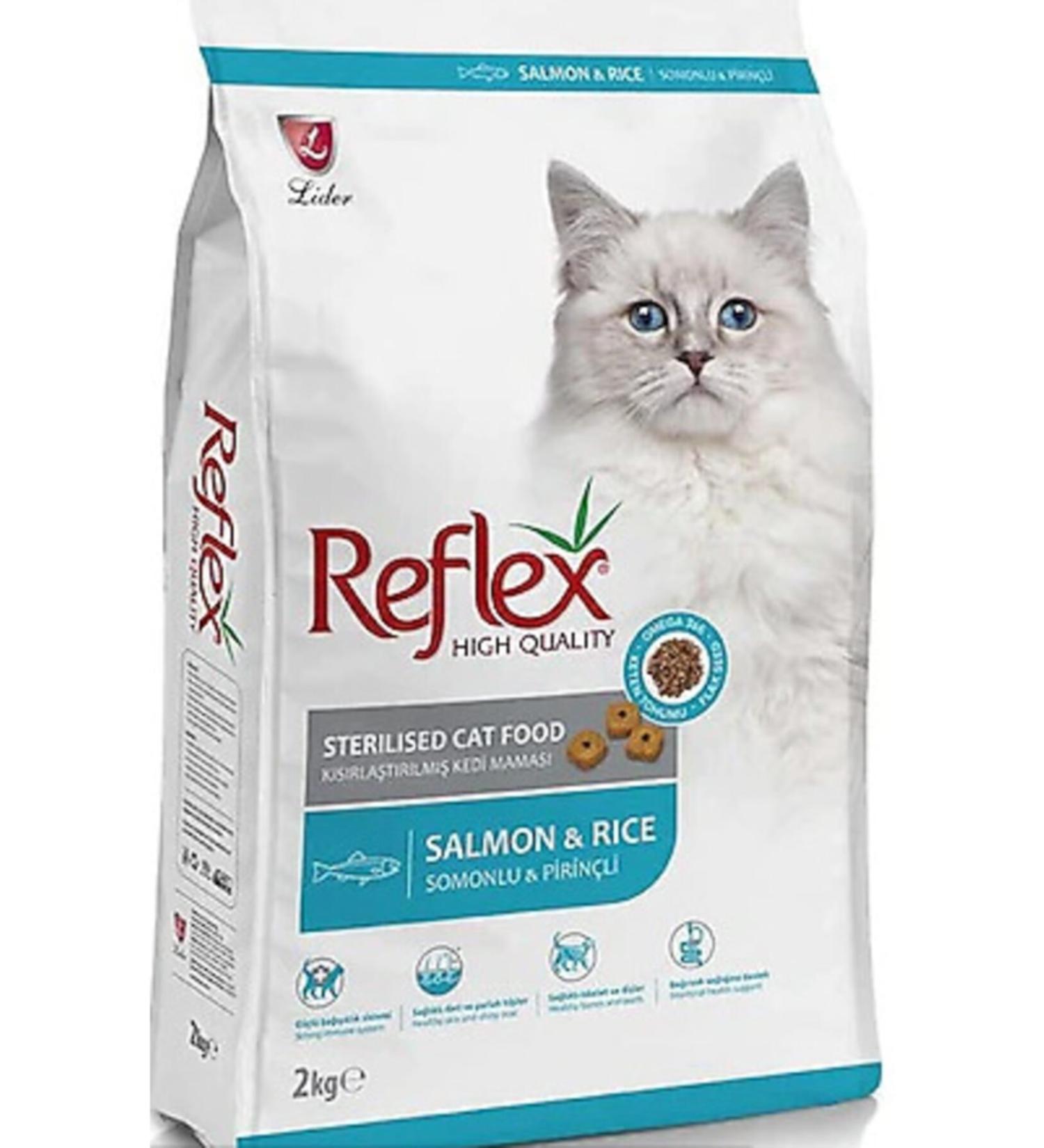 Reflex Sterilized Salmon Rice 2 Kg Adult Cat Food Features