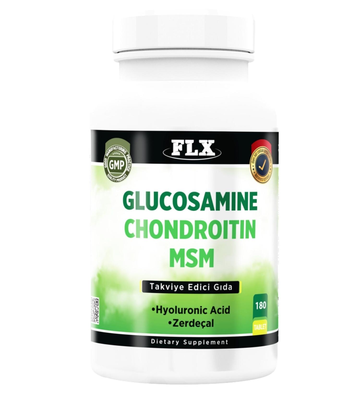 FLX Glucosamine Chondroitin Msm 180 Tablets Glucosamine Chondroitin Msm Hyaluronic Acid Turmeric