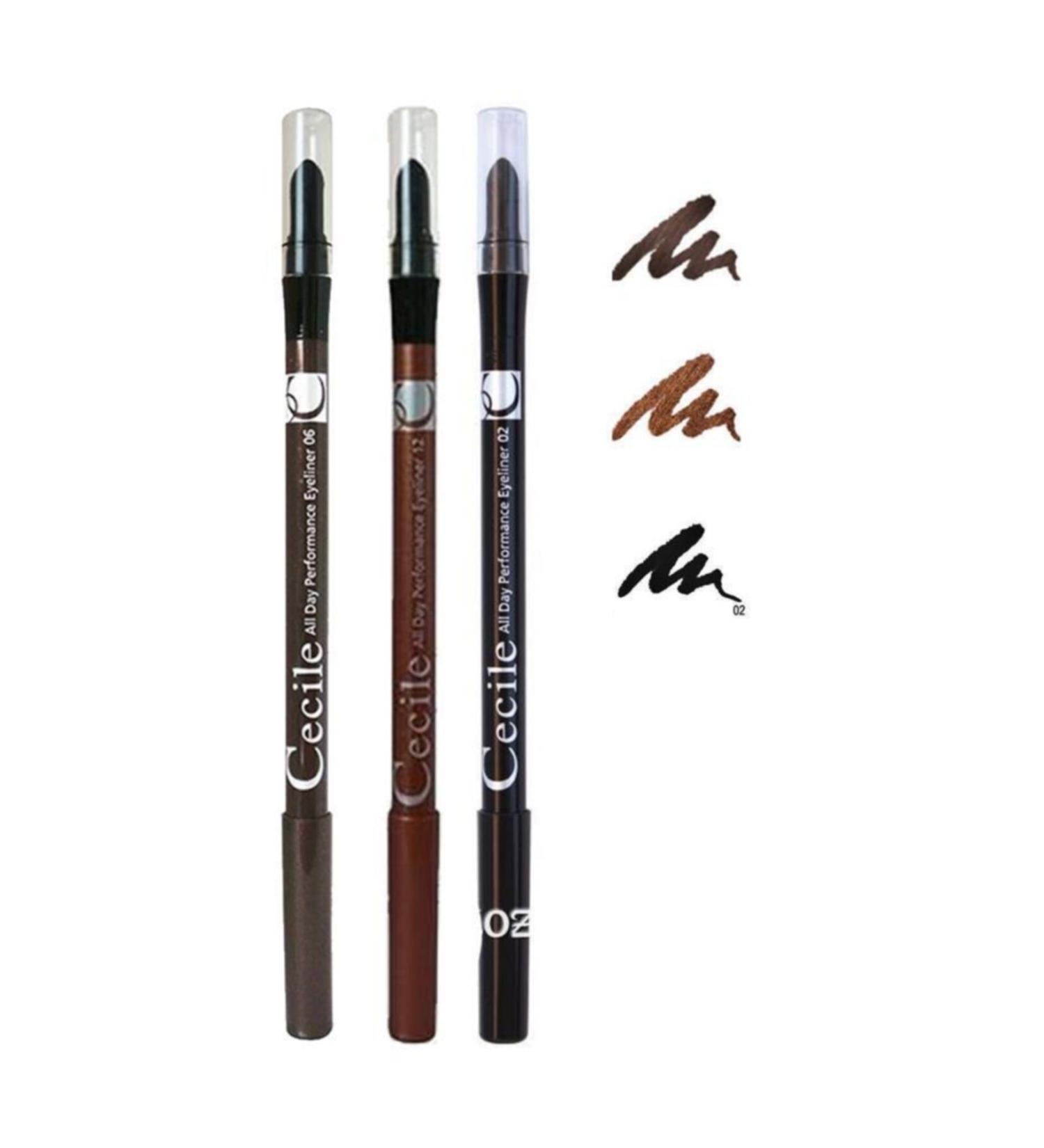 Cecile All Day Brown Copper Black Eyeliner Set