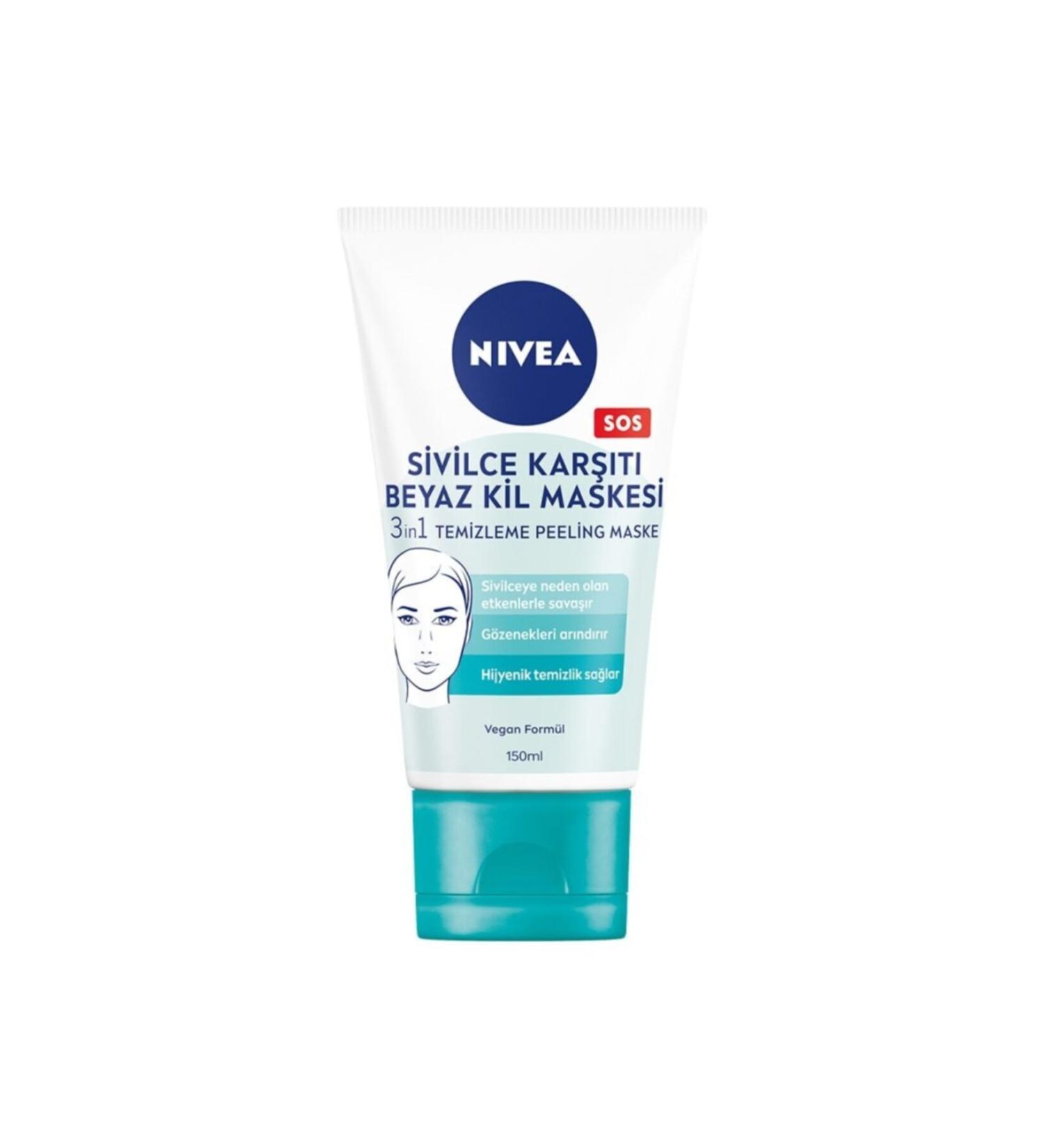 NIVEA Anti-Acne 3 in 1 White Clay Mask 150 ml - Buy Online on GoSupps.com