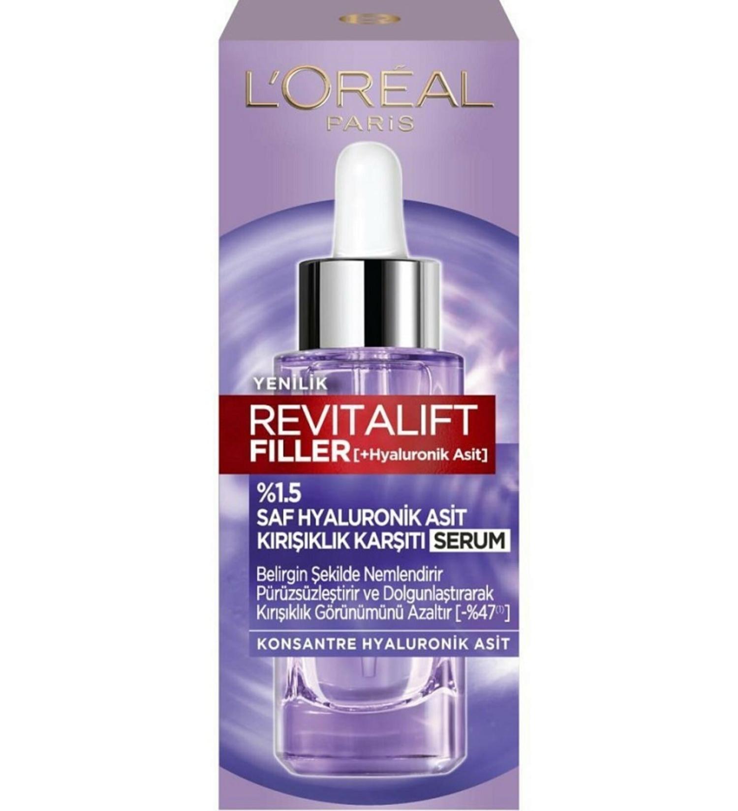 L'Oreal Paris Hyaluronic Acid Anti-Wrinkle Plumping Serum - Revitalift Filler 1.5% Pure 30 ml - Buy Online on GoSupps.com