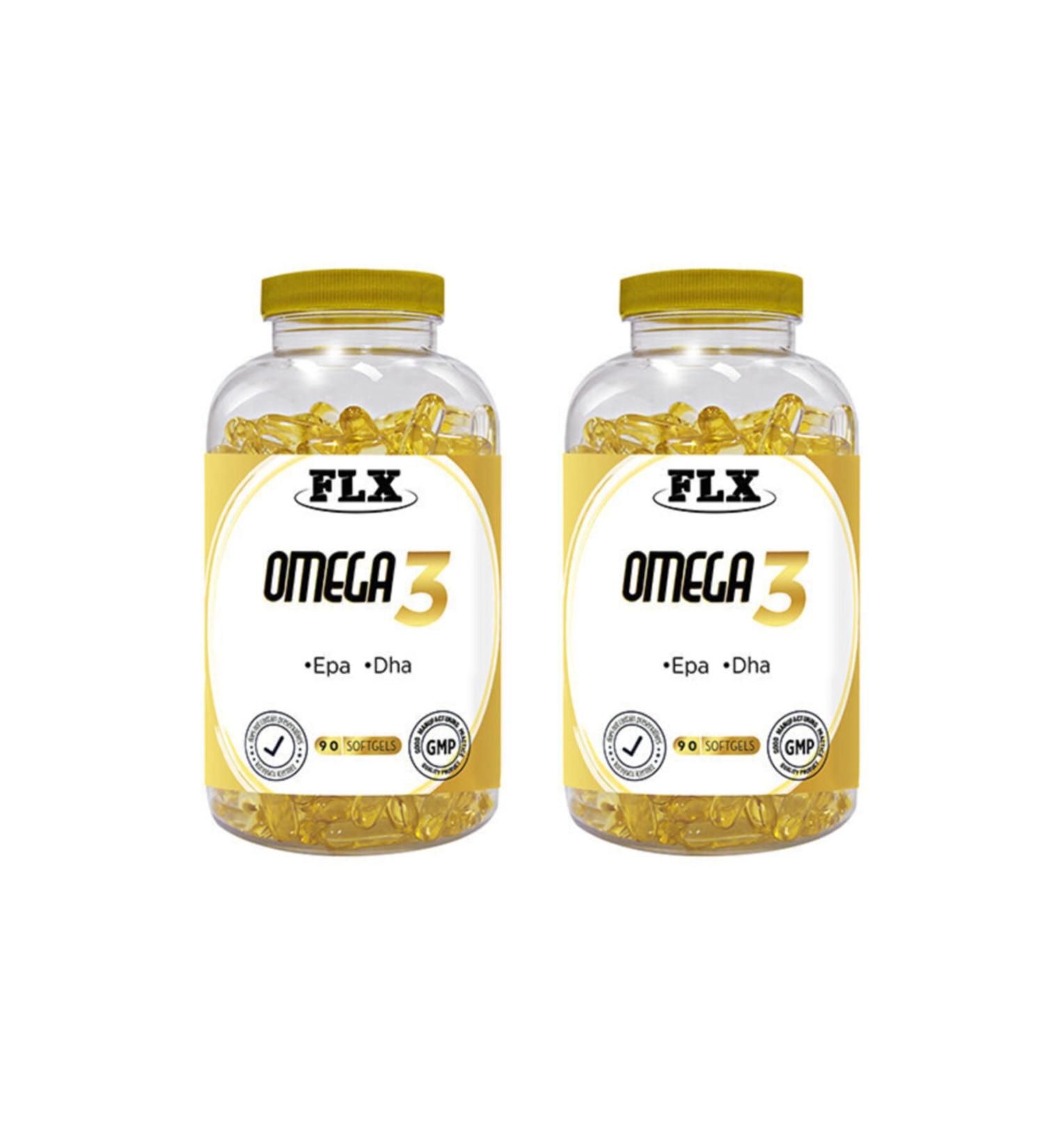 FLX Omega 3 Fish Oil 1000 Mg 90 Softgel 2 Boxes