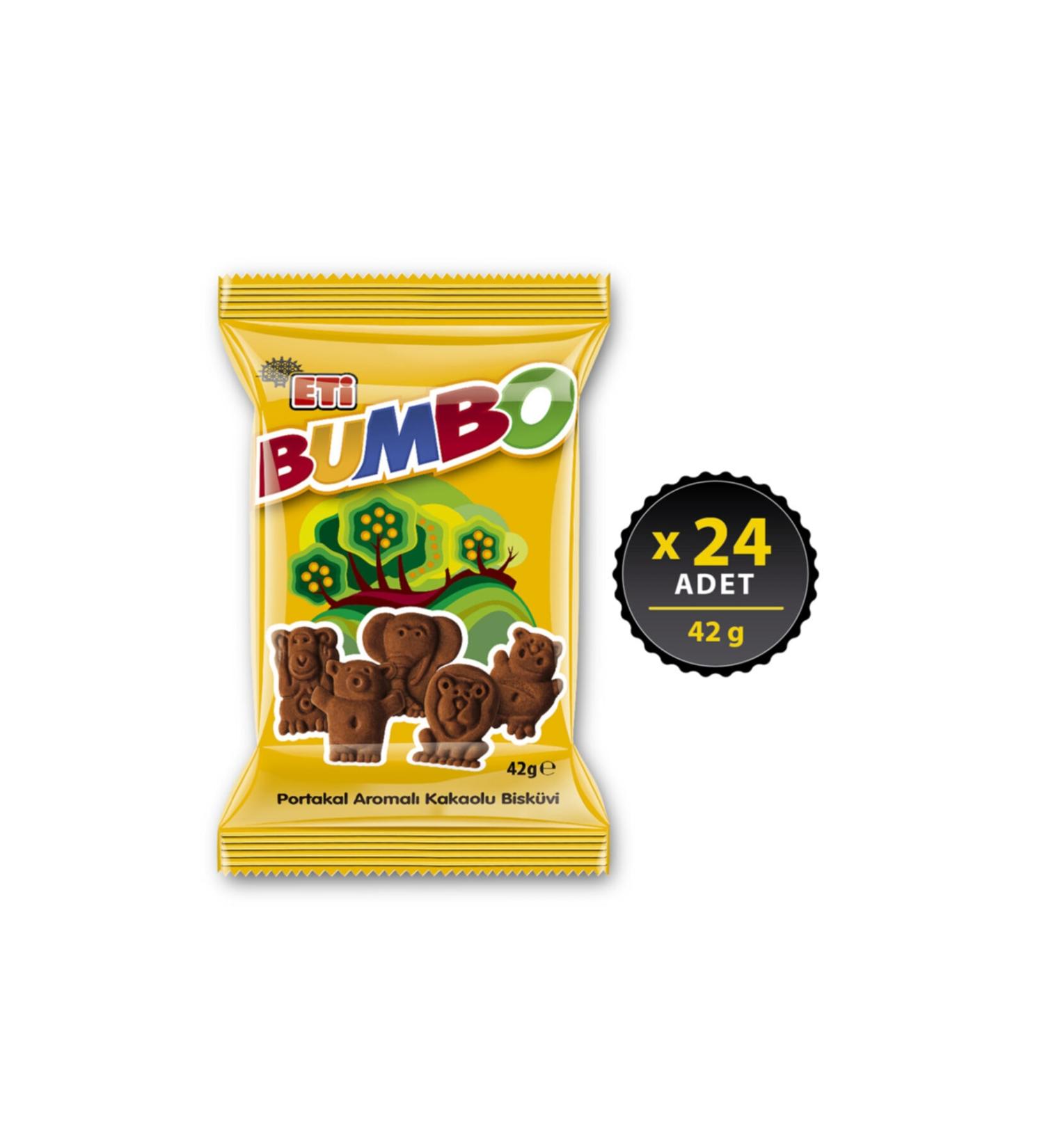 Eti Bumbo Orange Flavored Cocoa Biscuits 42 g x 24 Pieces - Buy Online on GoSupps.com