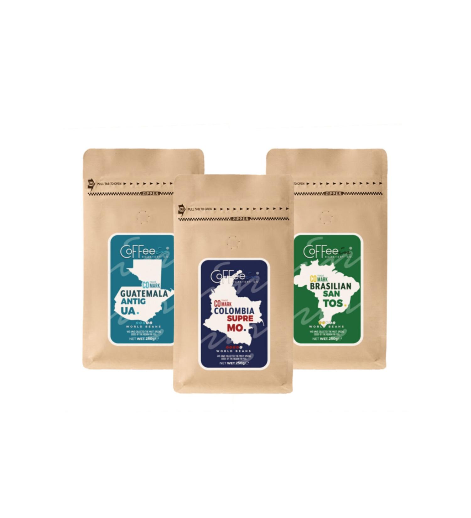 Coffeein Local Filter Coffee Set (colombia-guatemala-brasilian) 250grx3