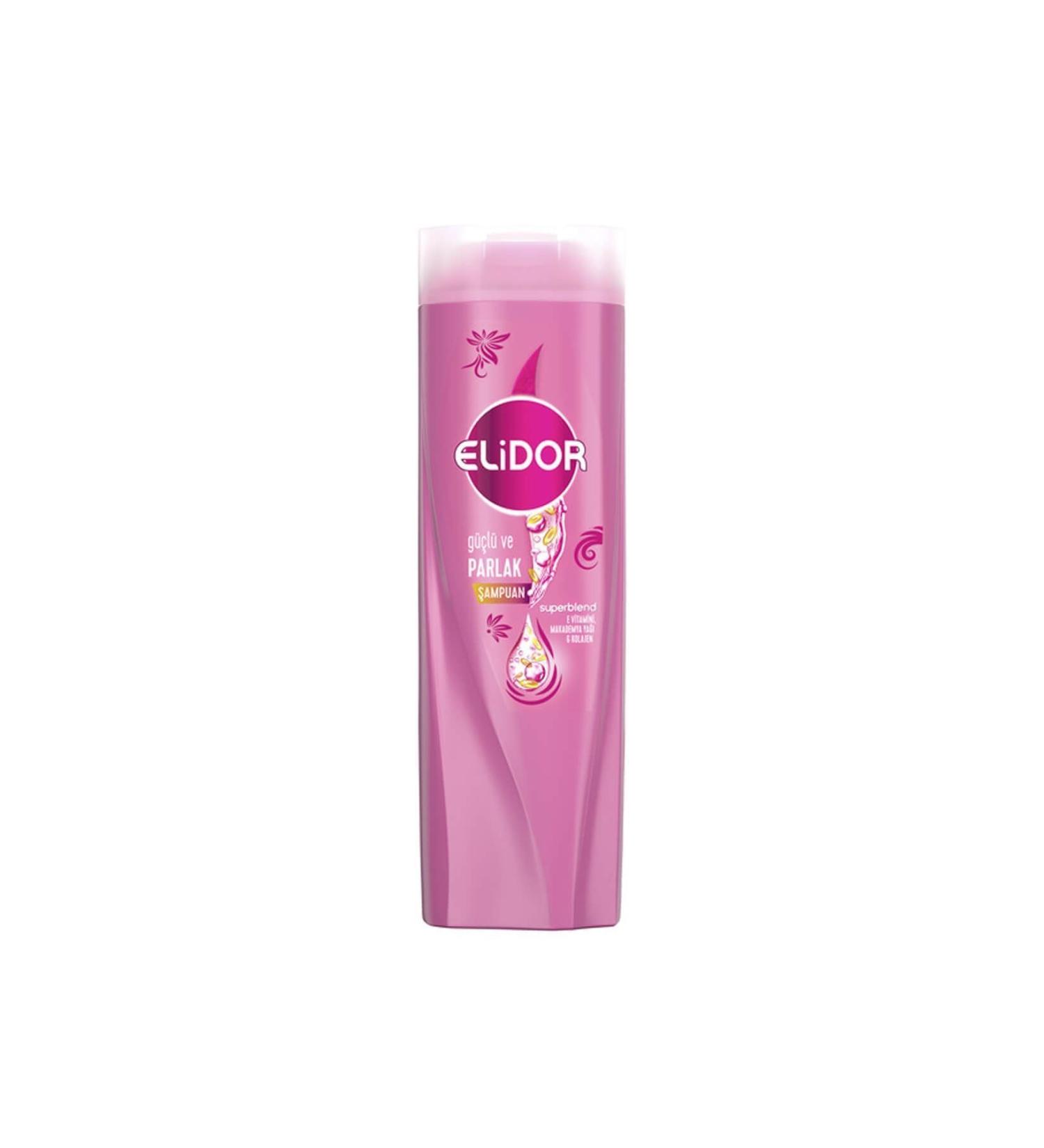 Elidor Superblend Hair Care Shampoo Strong And Shiny Hair Vitamin E Macamadia Oil Keratin 325 Ml - Buy Online on GoSupps.com