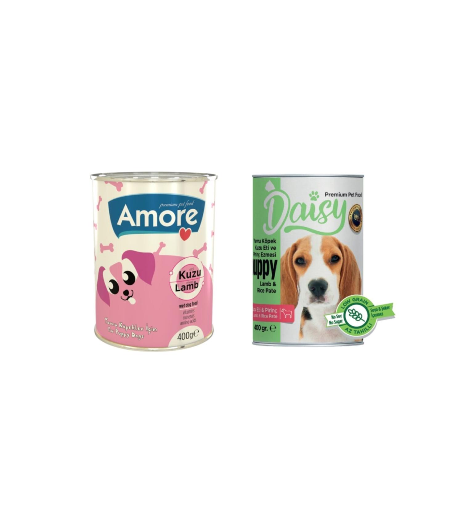 AMORE Lamb Meat and Rice Paste Puppy Canned Food 3+3 Pieces + Sticks Reward Bar 2x3 Pieces