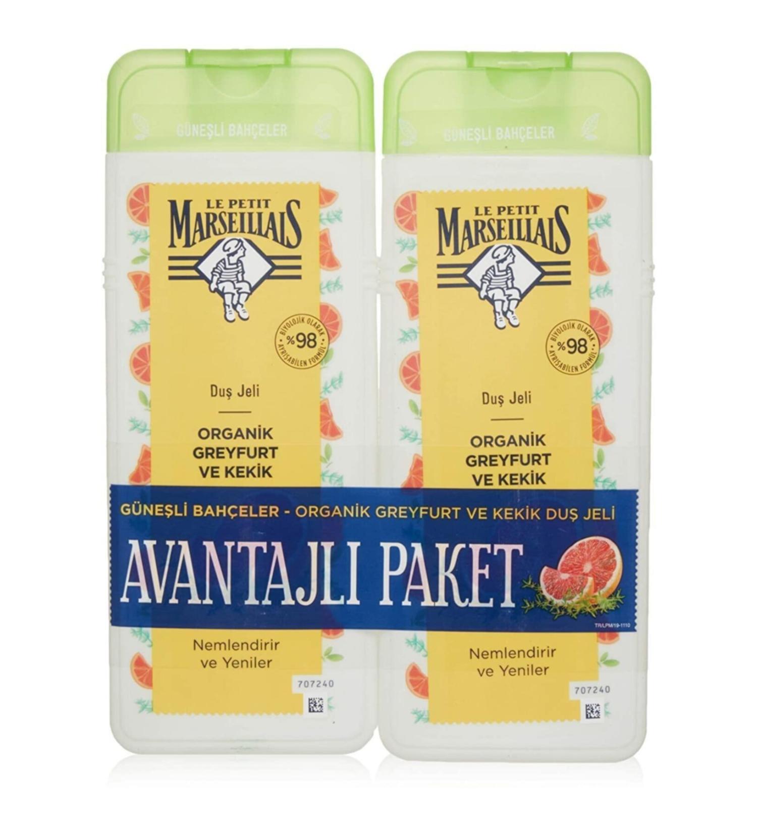 Le Petit Marseillais Organic Grapefruit And Thyme 400 Mlx2 Shower Gel 1 Pack (1 X 800 Ml)