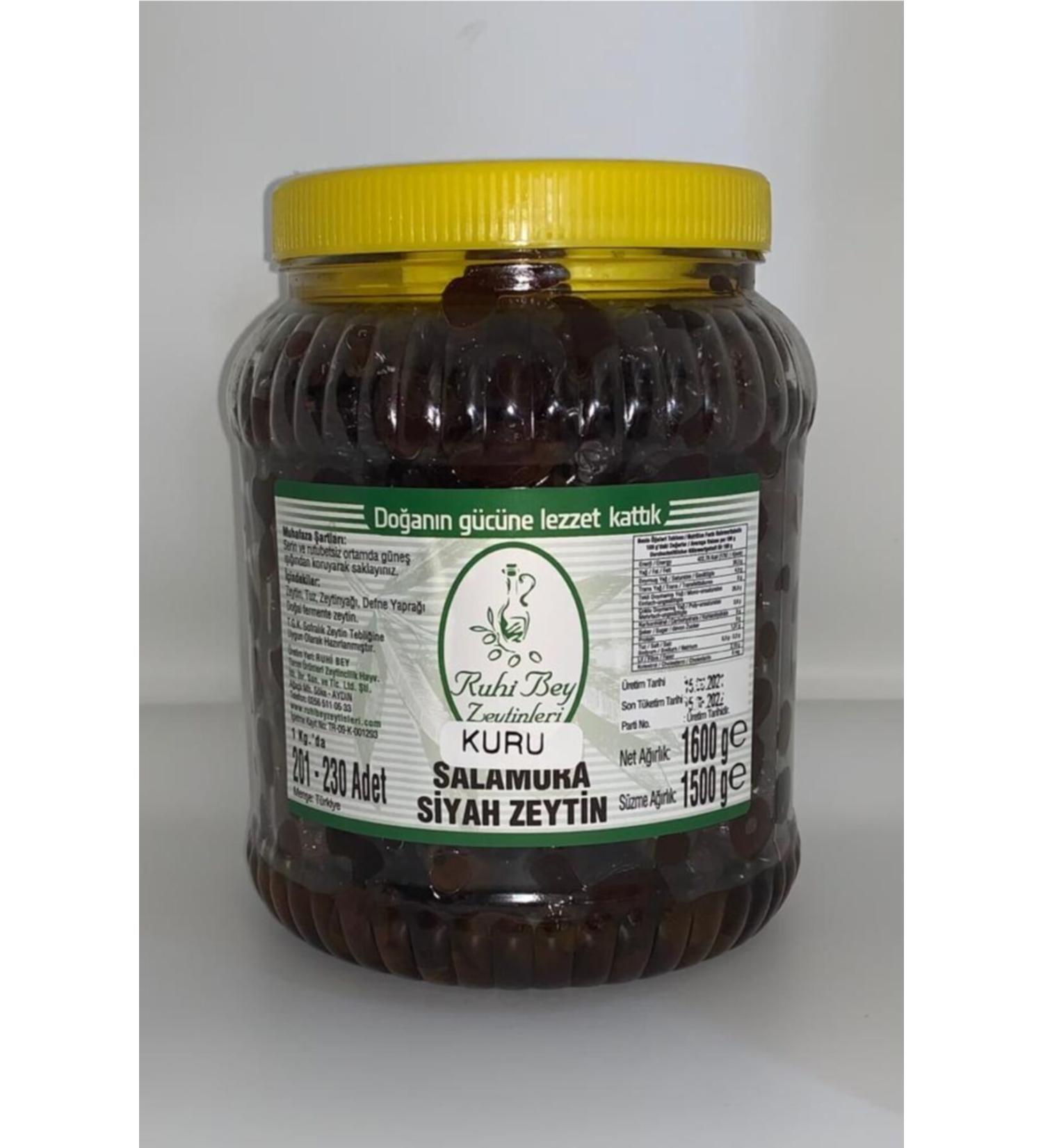 RUH BEY OLIVES Lightly Salted Double Black Olives 1.5 Kg - Buy Online on GoSupps.com