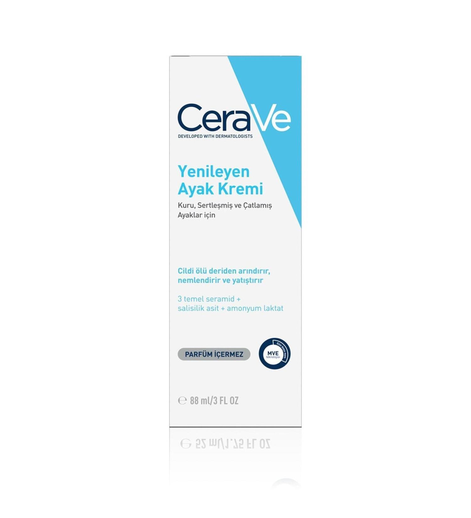 CeraVe SA Moisturizing and Exfoliating Renewing Foot Cream for Dry Rough Cracked Feet 88ml