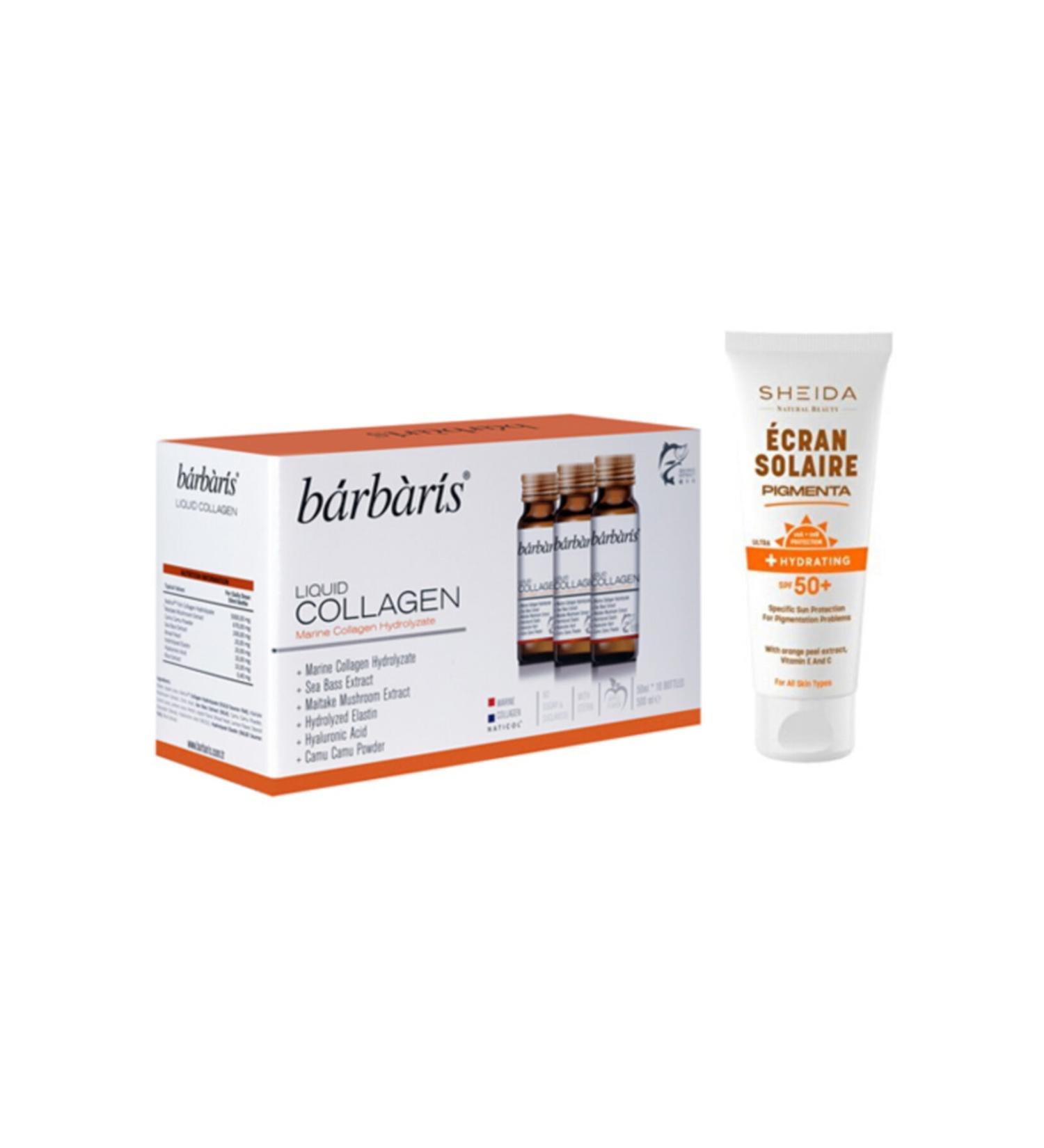 Barbaris Collagen (Liquid Collagen) | Spf 50 Colored Sunscreen Set