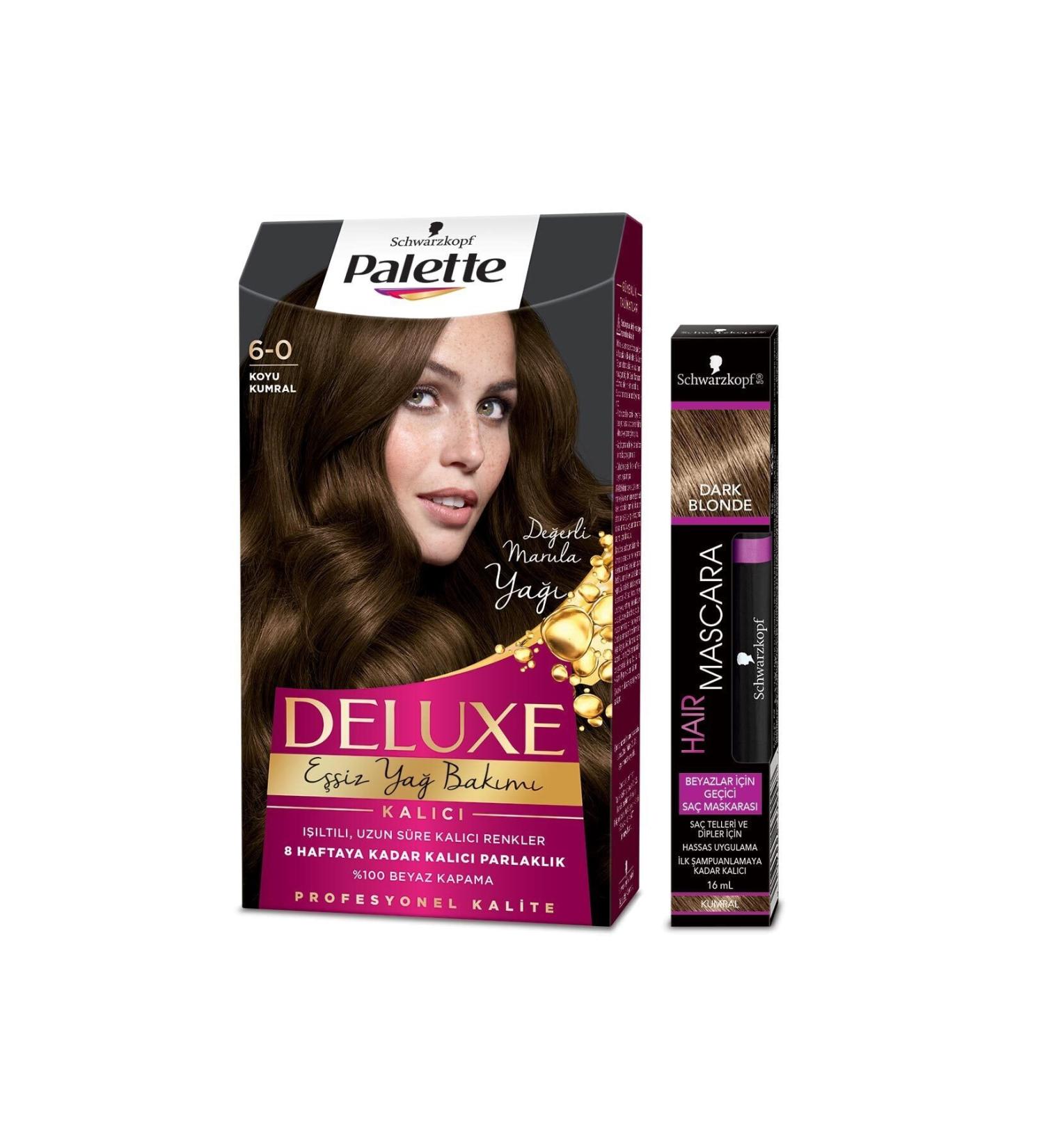 Palette Deluxe Hair Dye 6-0 Dark Blonde + Hair Mascara Blonde