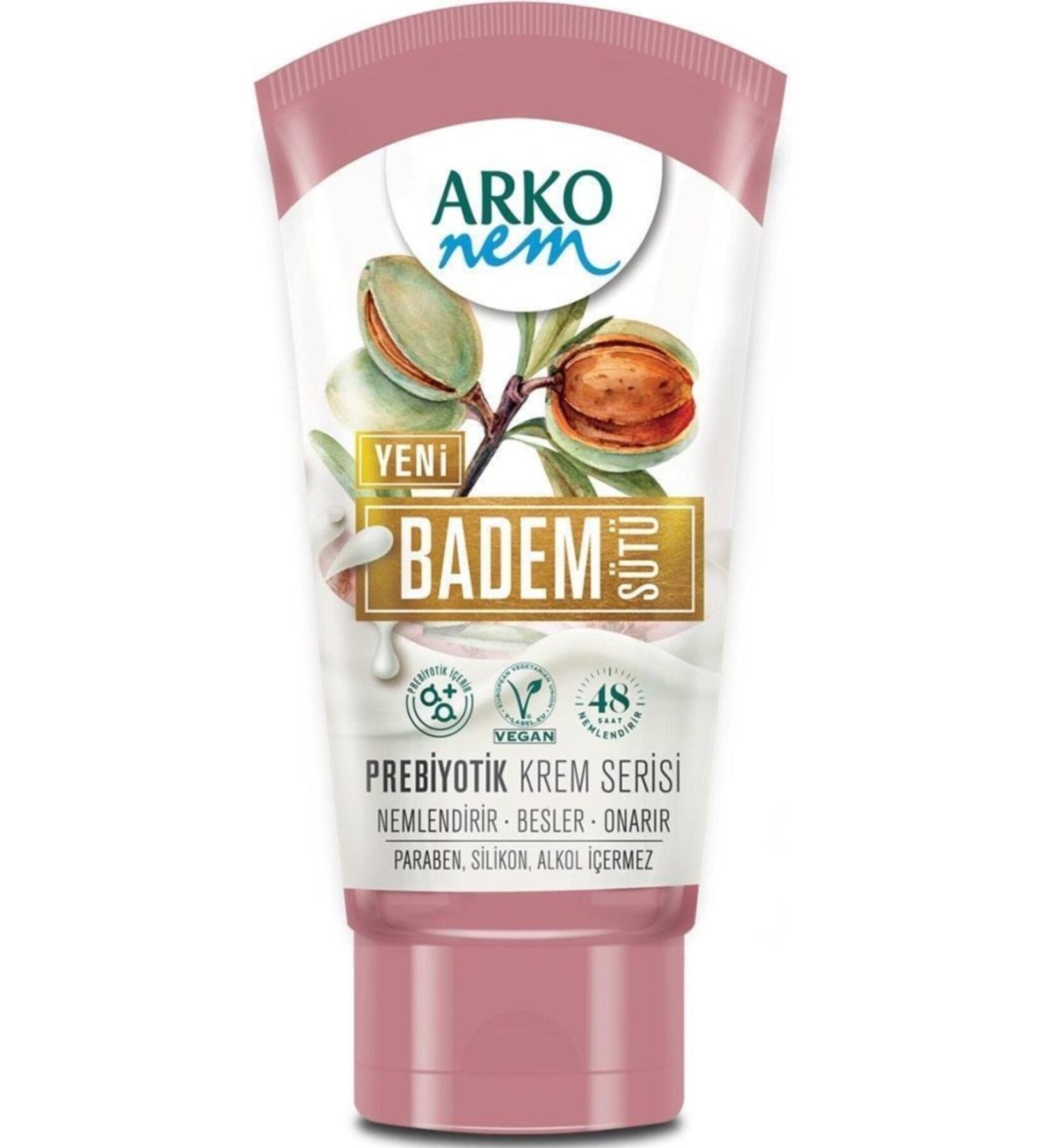 Arko Nem Almond Milk Extract Prebiotic Tube Cream 60 Ml