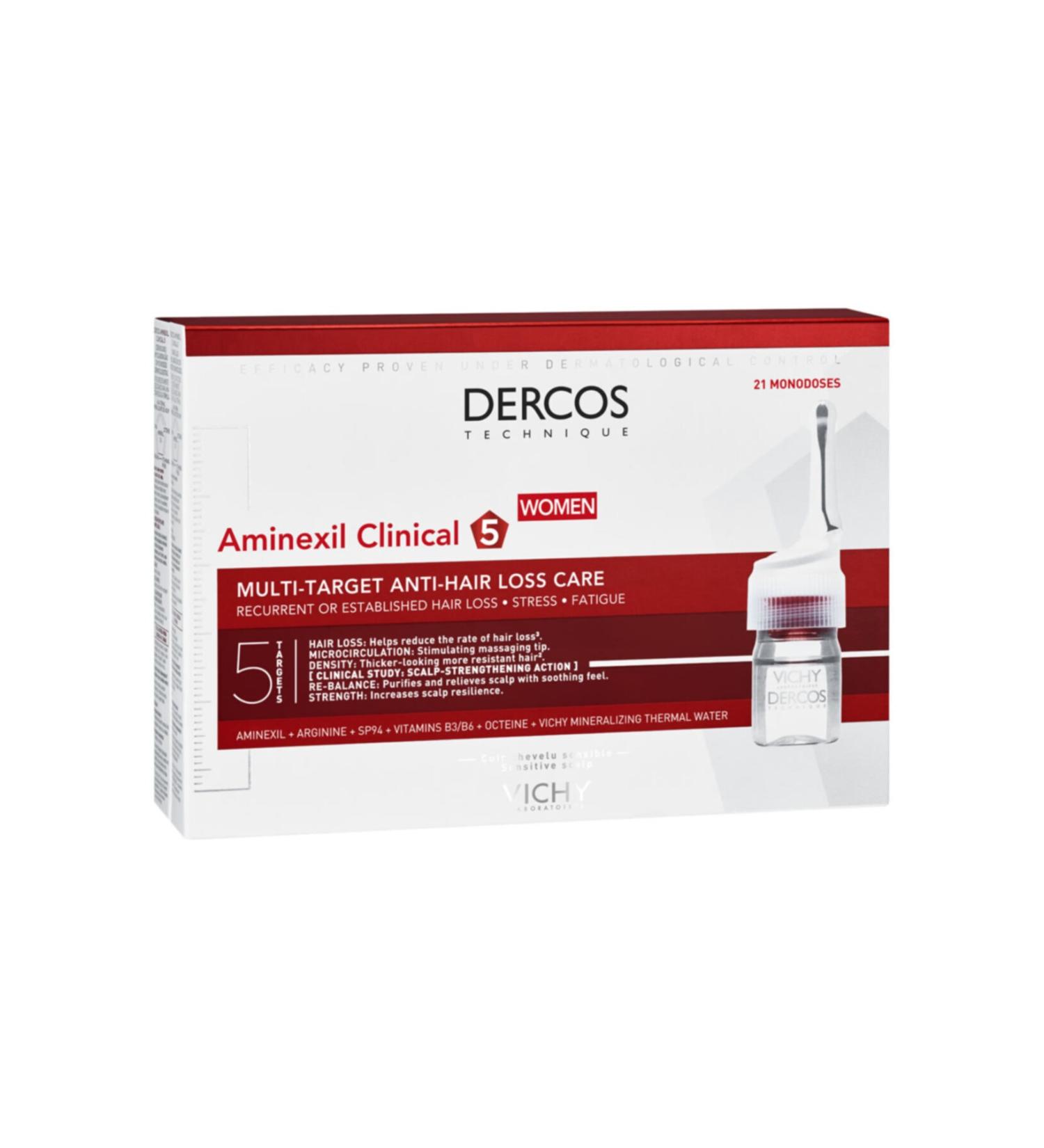 Vichy Dercos Aminexil Clinical 5 21x6ml - Anti Hair Loss Serum for Women