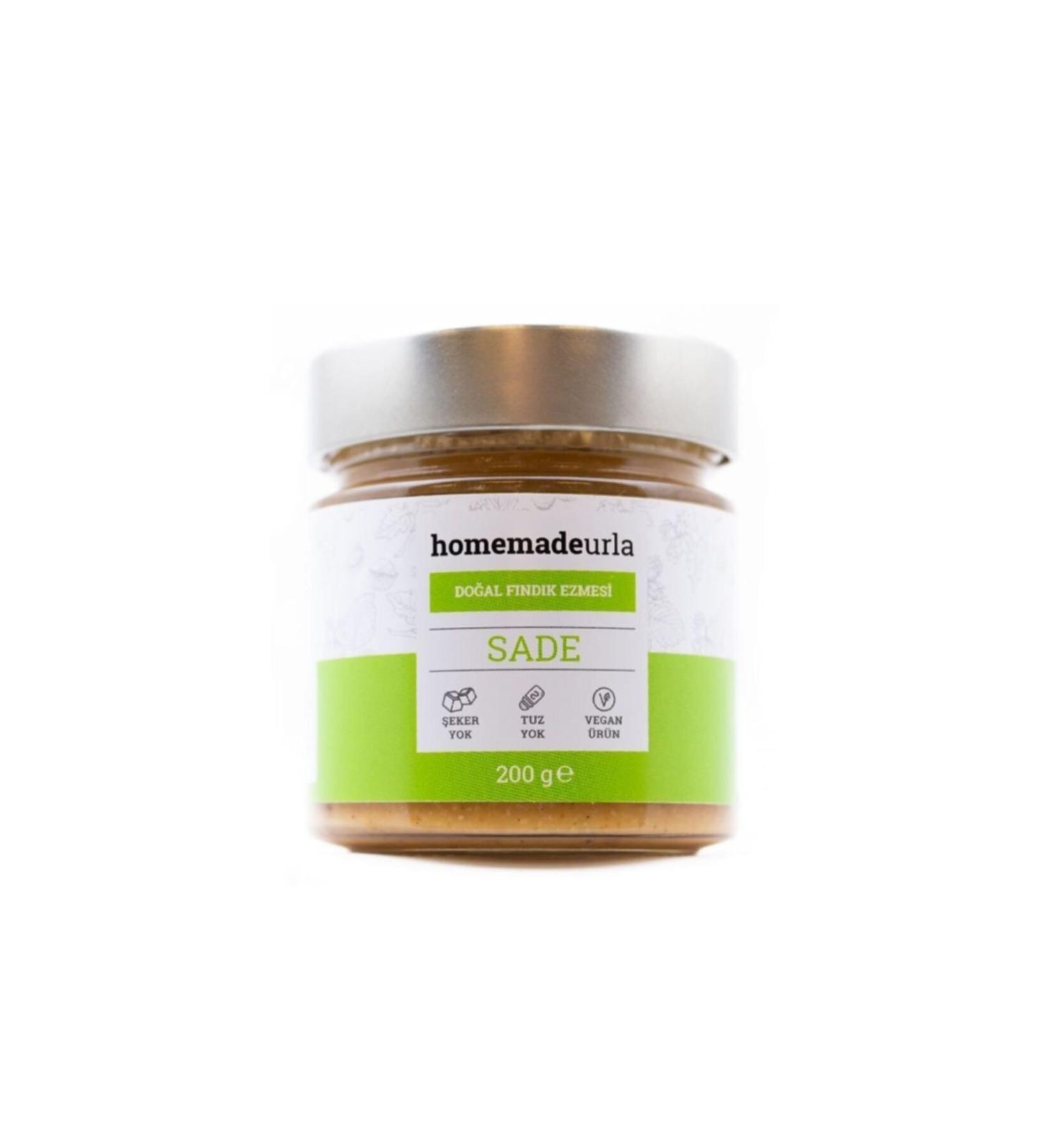 HOMEMADEURLA 200 G Natural Sugar-Free Plain Hazelnut Paste