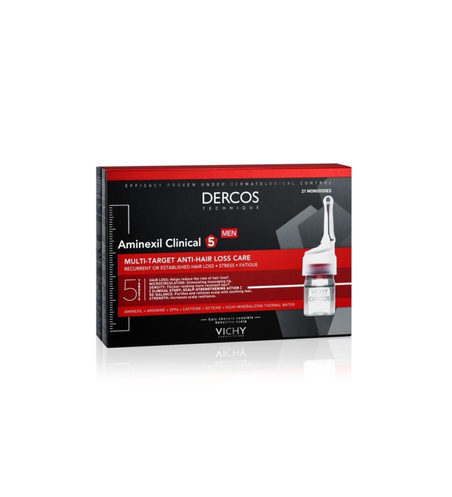 Vichy Dercos Aminexil Clinical 5 21x6ml - Anti Hair Loss Serum for Men