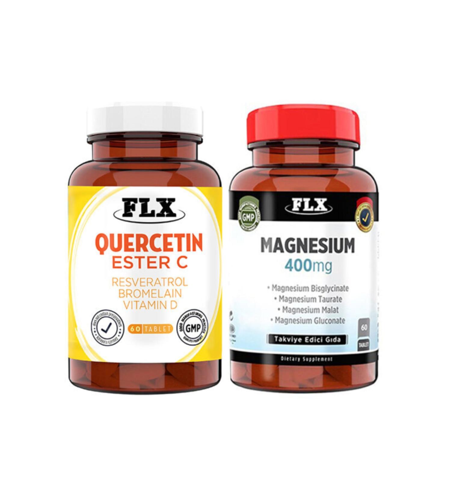 FLX Quercetin Ester C 60 Tablets & Magnesium Gluconate Malate 60 Tablets