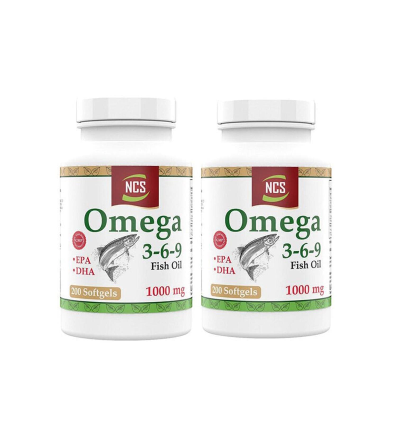 Ncs Omega 3-6-9 Fish Oil 1000mg 2 Boxes 200 Softgels 2 Boxes