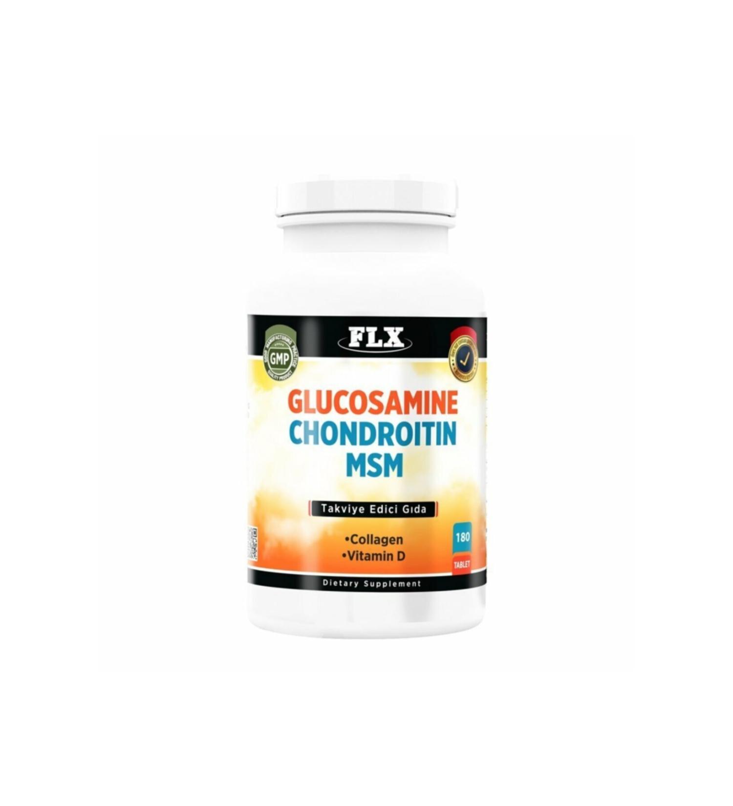 FLX Glucosamine Chondroitin Msm Vitamin D Collagen 180 Tablets