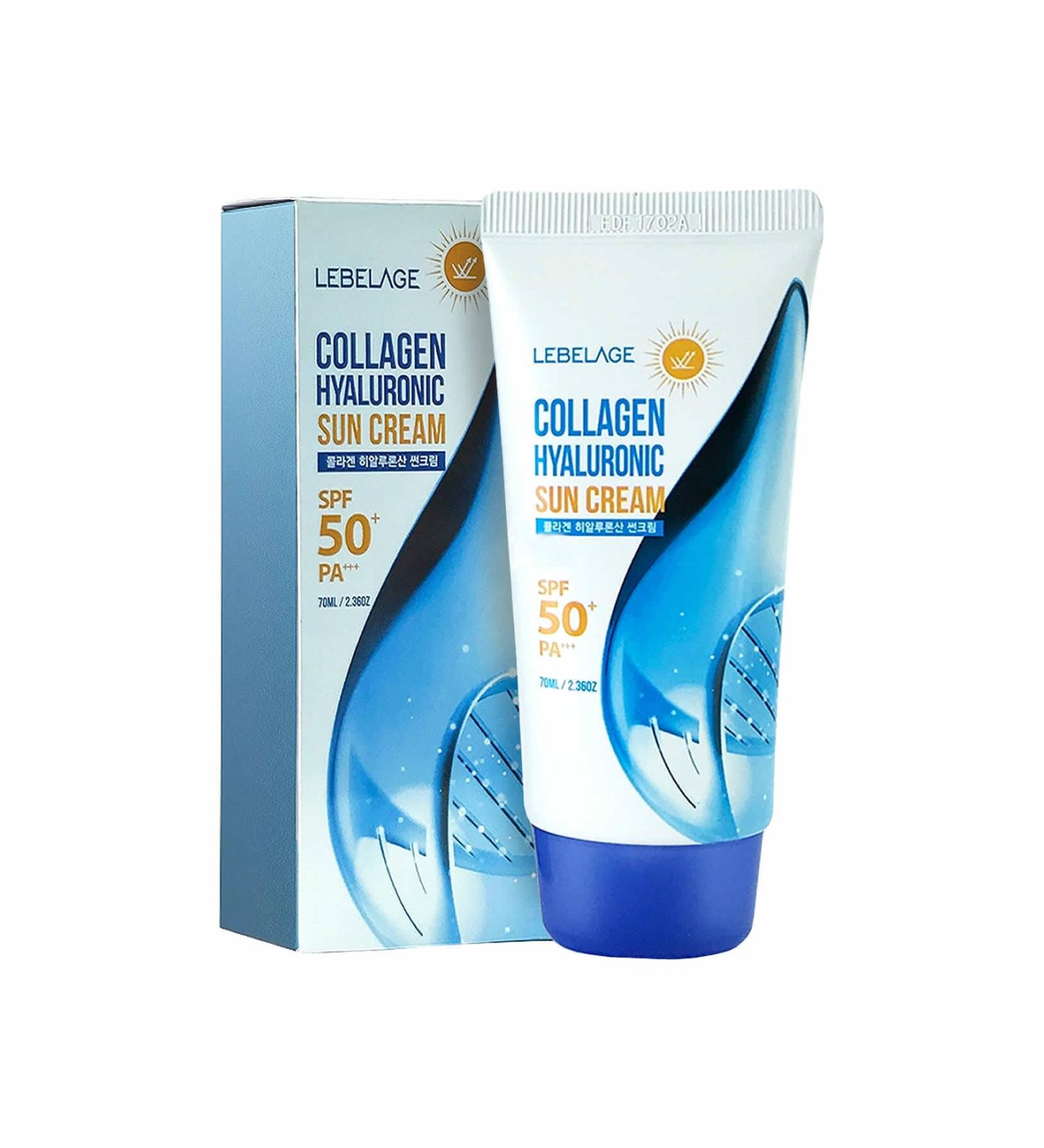 LEBELAGE Collagen Sun Cream Spf 50 + Pa +++ Collagen Hyaluronic Sun Cream - Buy Online on GoSupps.com