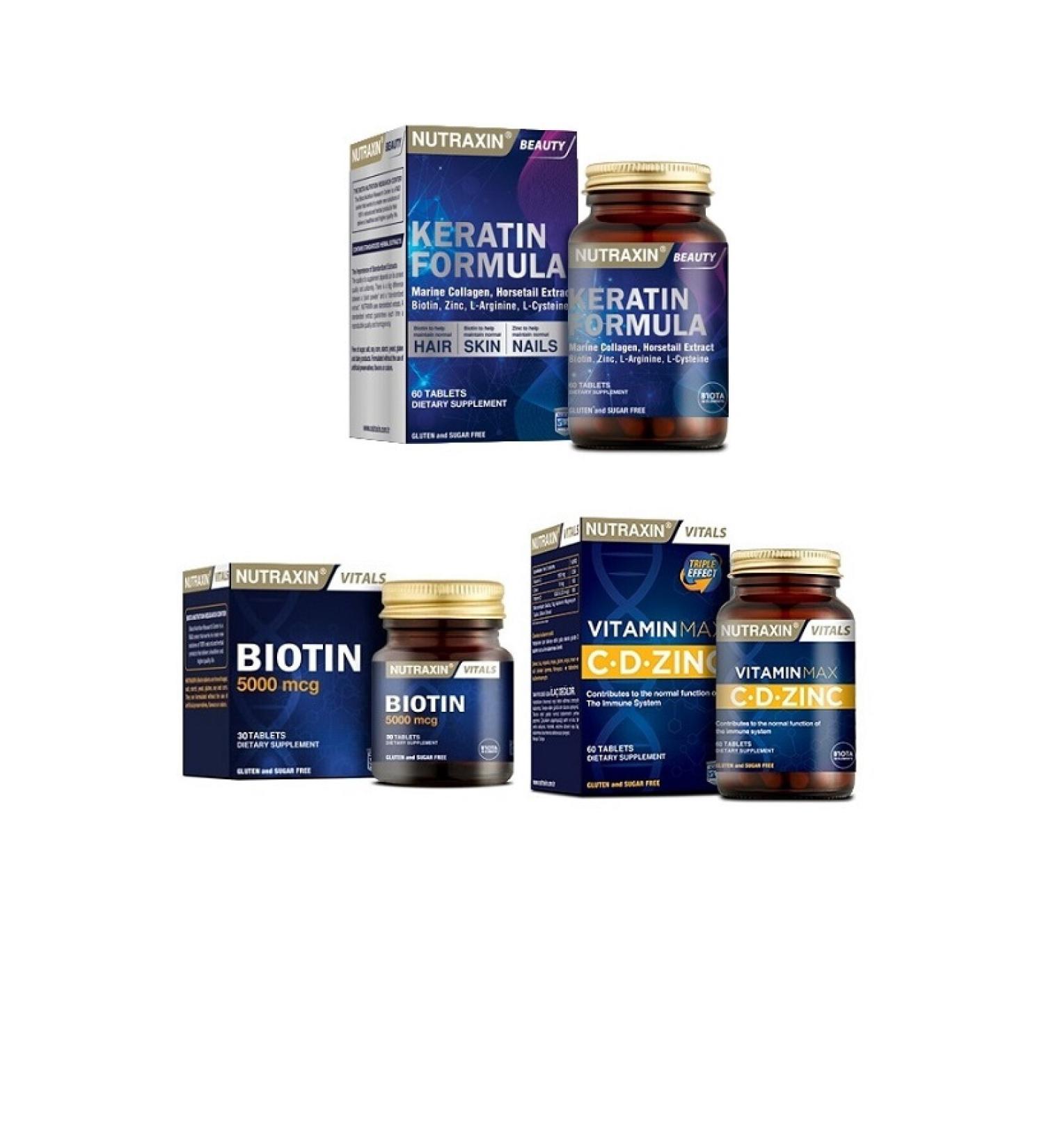 Nutraxin Keratin + Biotin + Vitamin Max for Hair and Nails