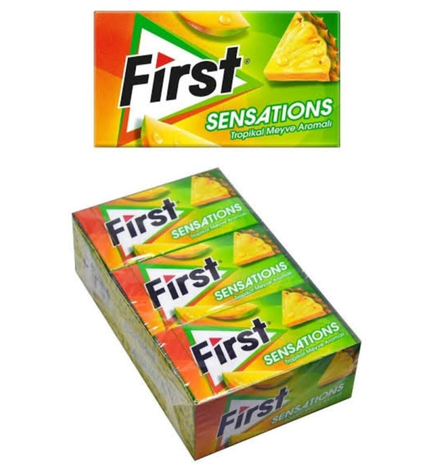 First Sensations Tropical Fruit Flavored Gum 27 Gr X 12 Pack