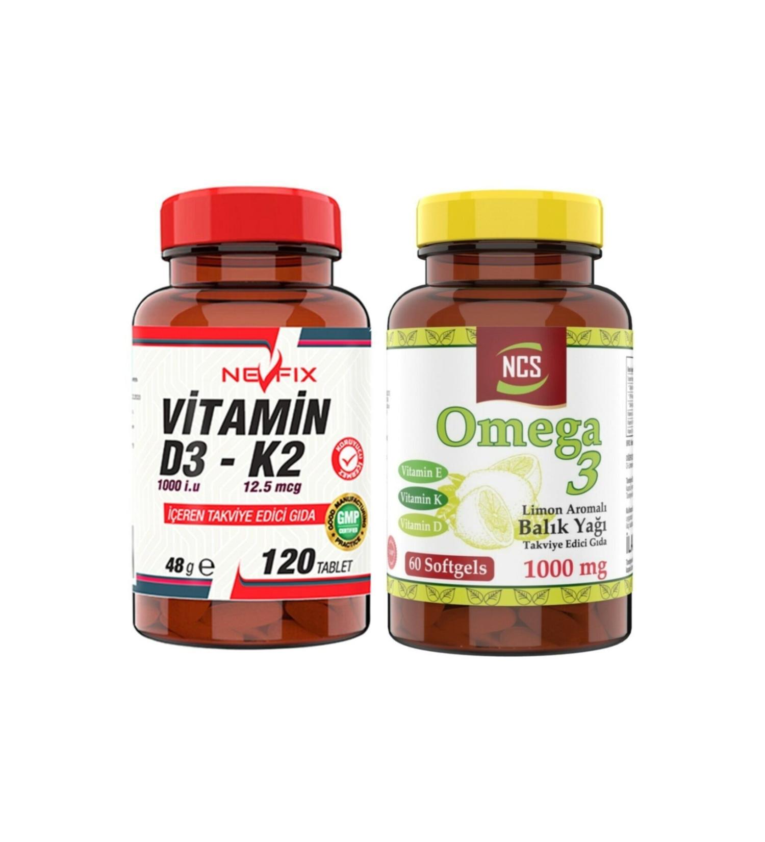 Ncs Omega 3 Fish Oil Lemon Flavored Vitamin D3-k2 120 Tablets - Buy Online on GoSupps.com