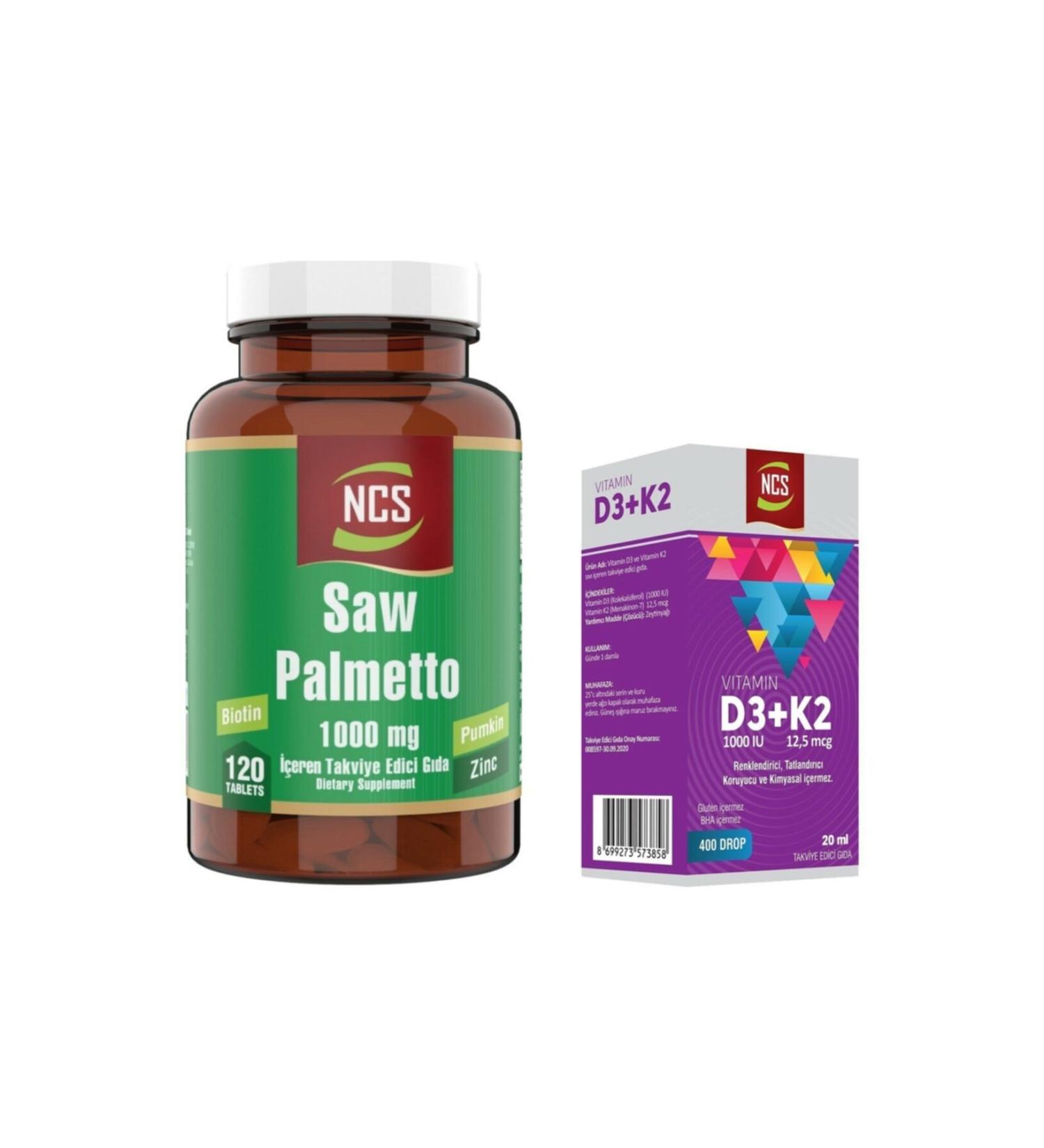 Ncs Saw Palmetto Biotin Zinc 120 Tablet Vitamin D3 K2 Drop