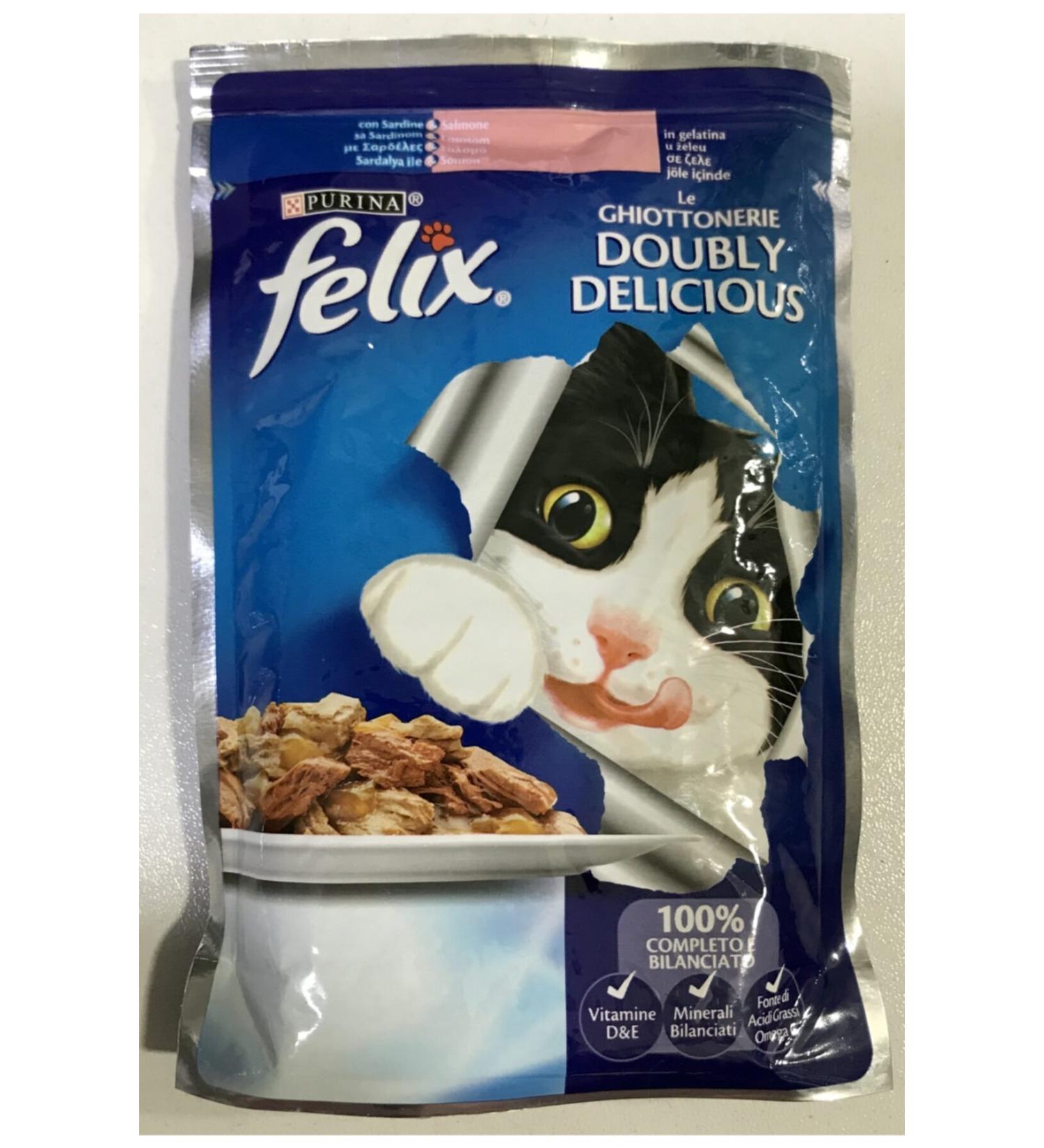 FELIX Double Flavor Salmon Sardine Fresh Pouch Food 10 X Pieces