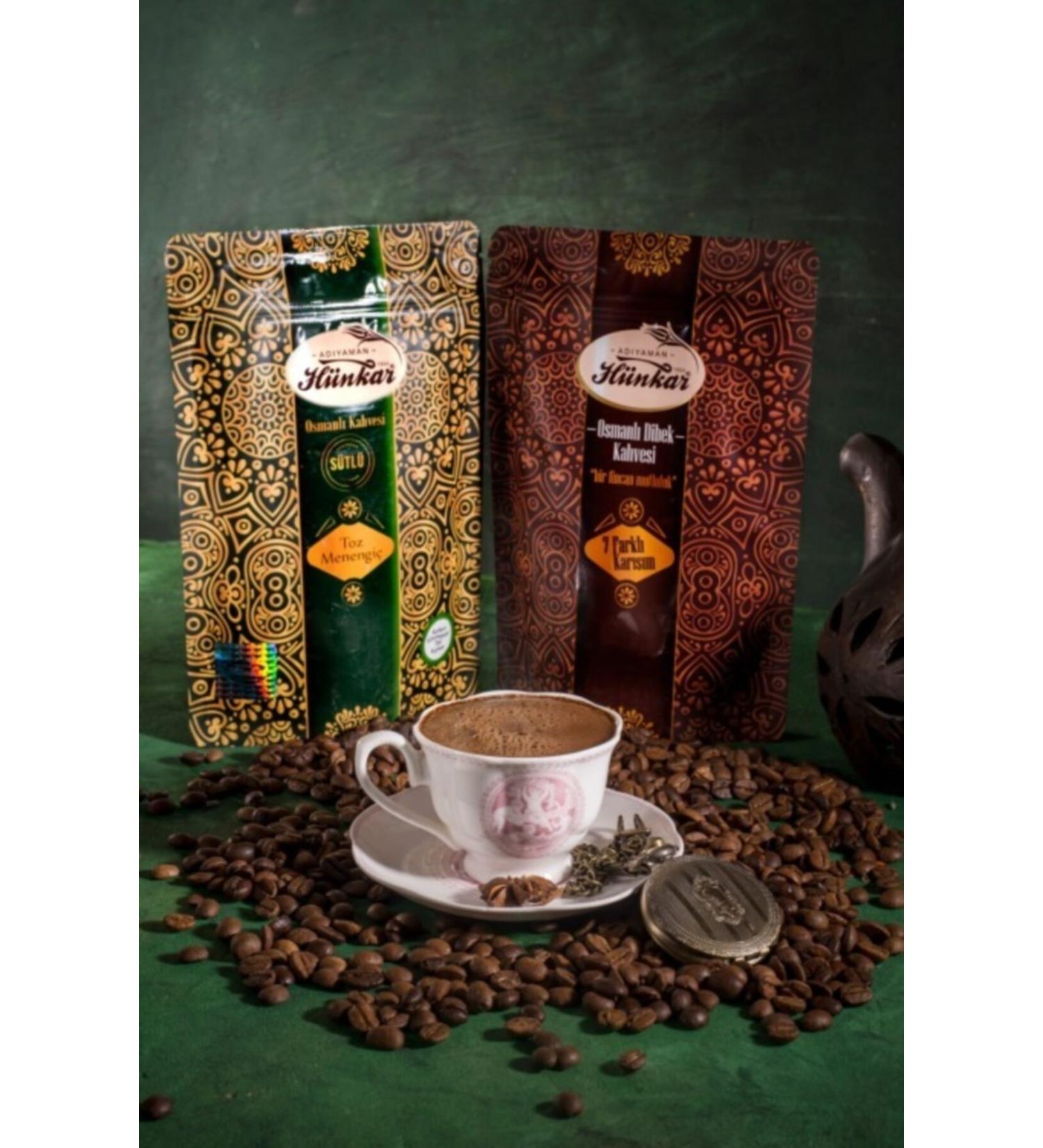 H NKAR OTTOMAN COFFEE and H nkar Powder Menegi Coffee 2 Packs Total 4 Packs (800GR)